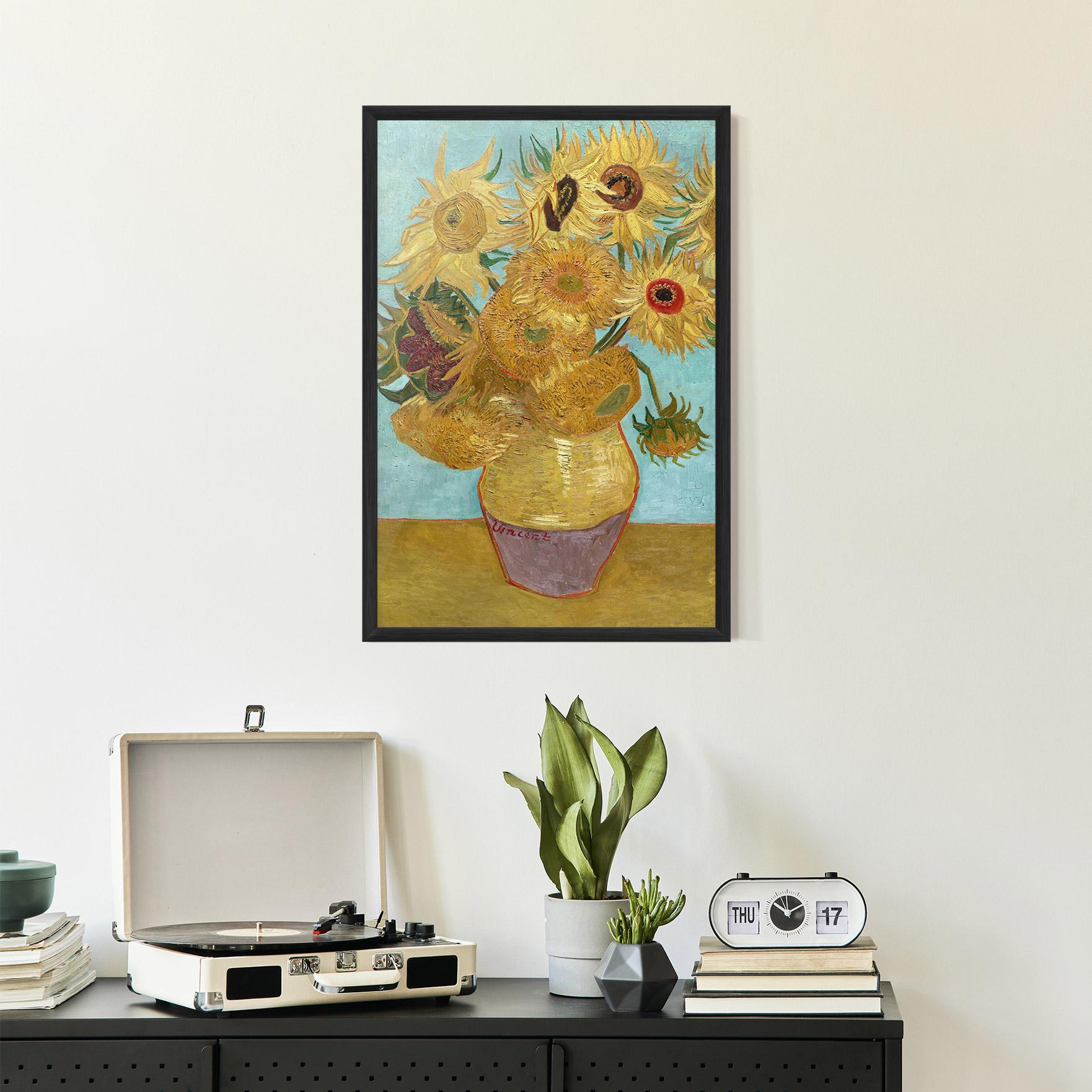 Gerahmte Poster Twelve Sunflowers mockup 2