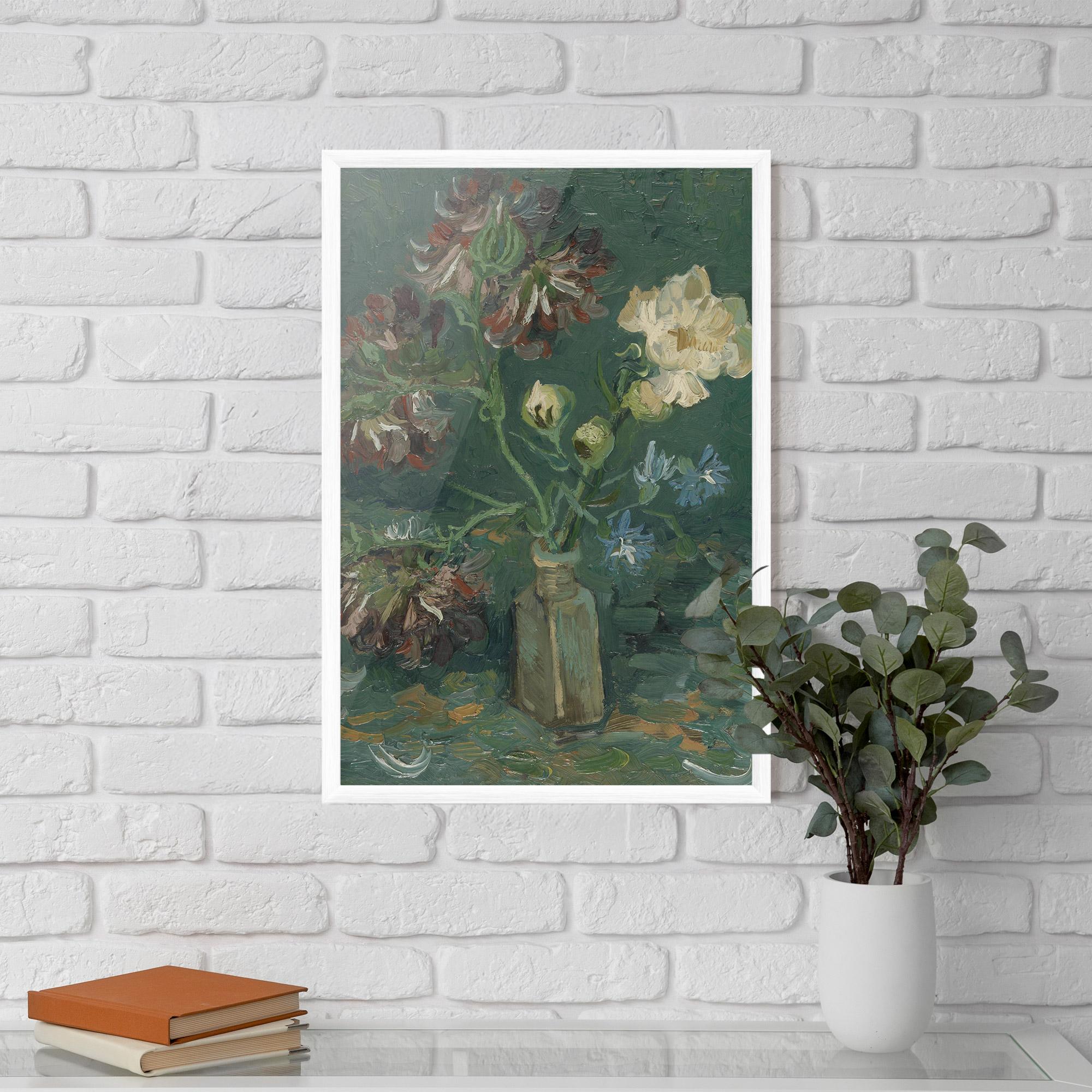 Gerahmte Poster Flesje Met Pioenrozen mockup 5