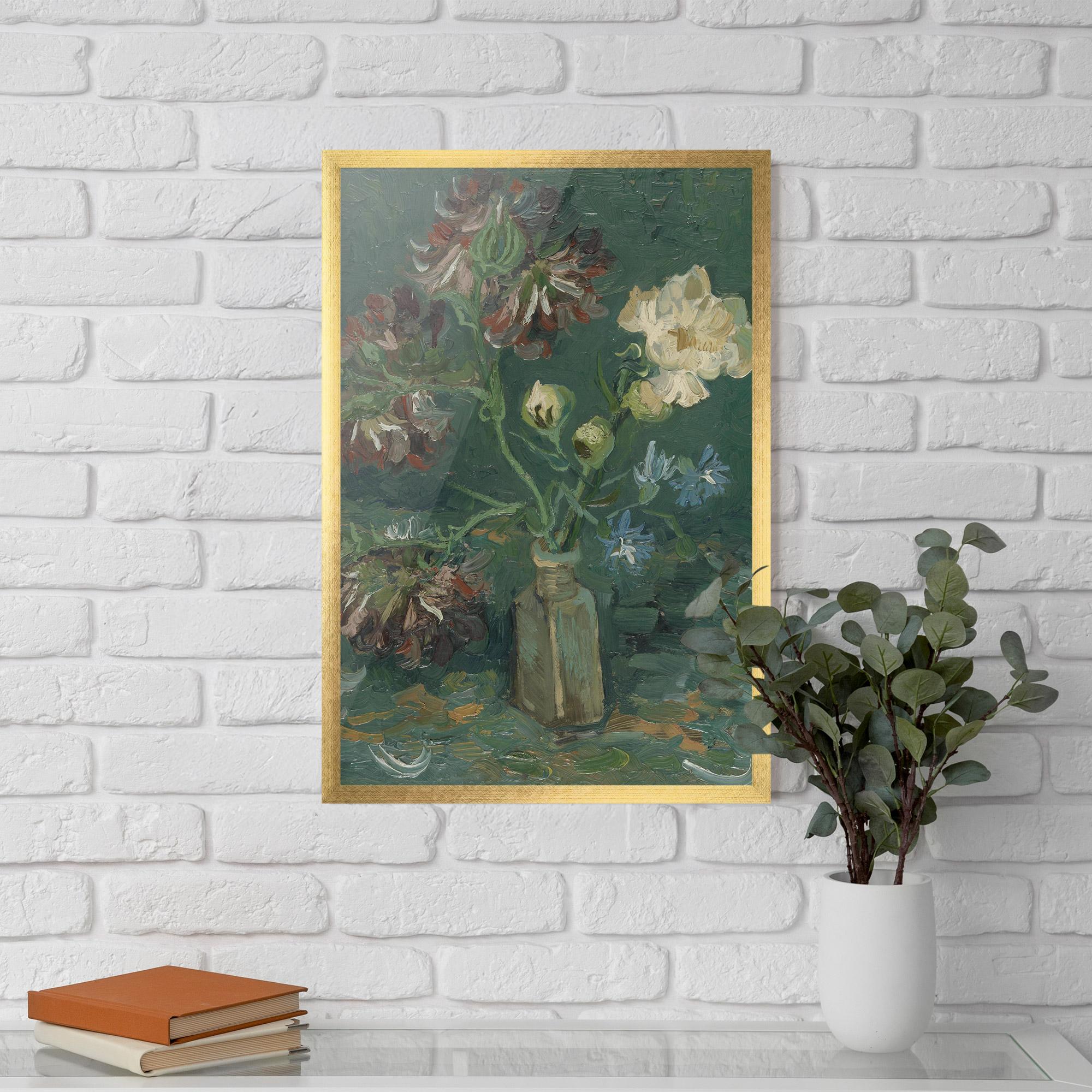 Gerahmte Poster Flesje Met Pioenrozen mockup 5