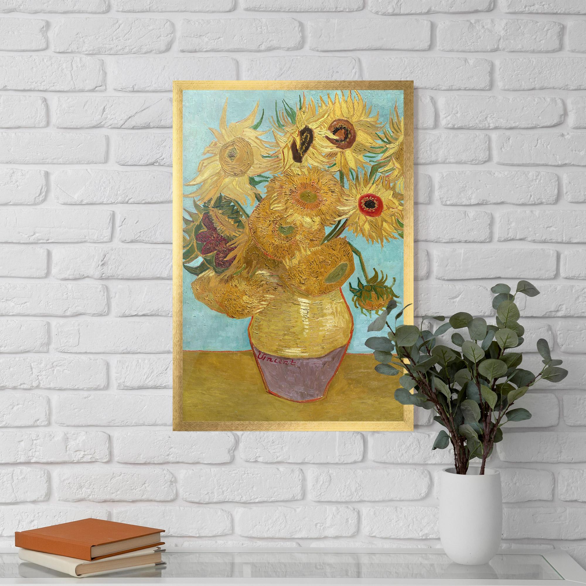 Gerahmte Poster Twelve Sunflowers mockup 5