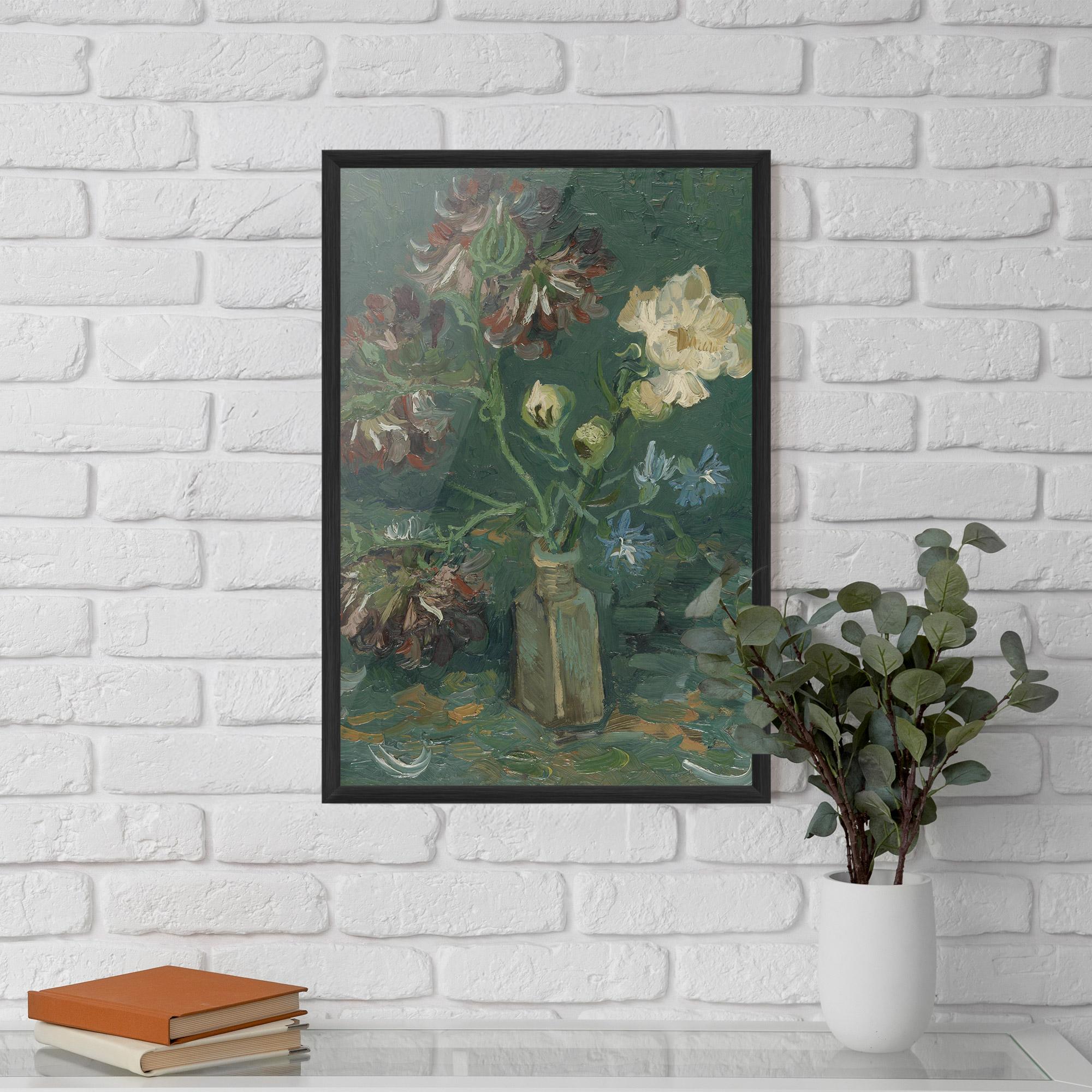 Gerahmte Poster Flesje Met Pioenrozen mockup 5