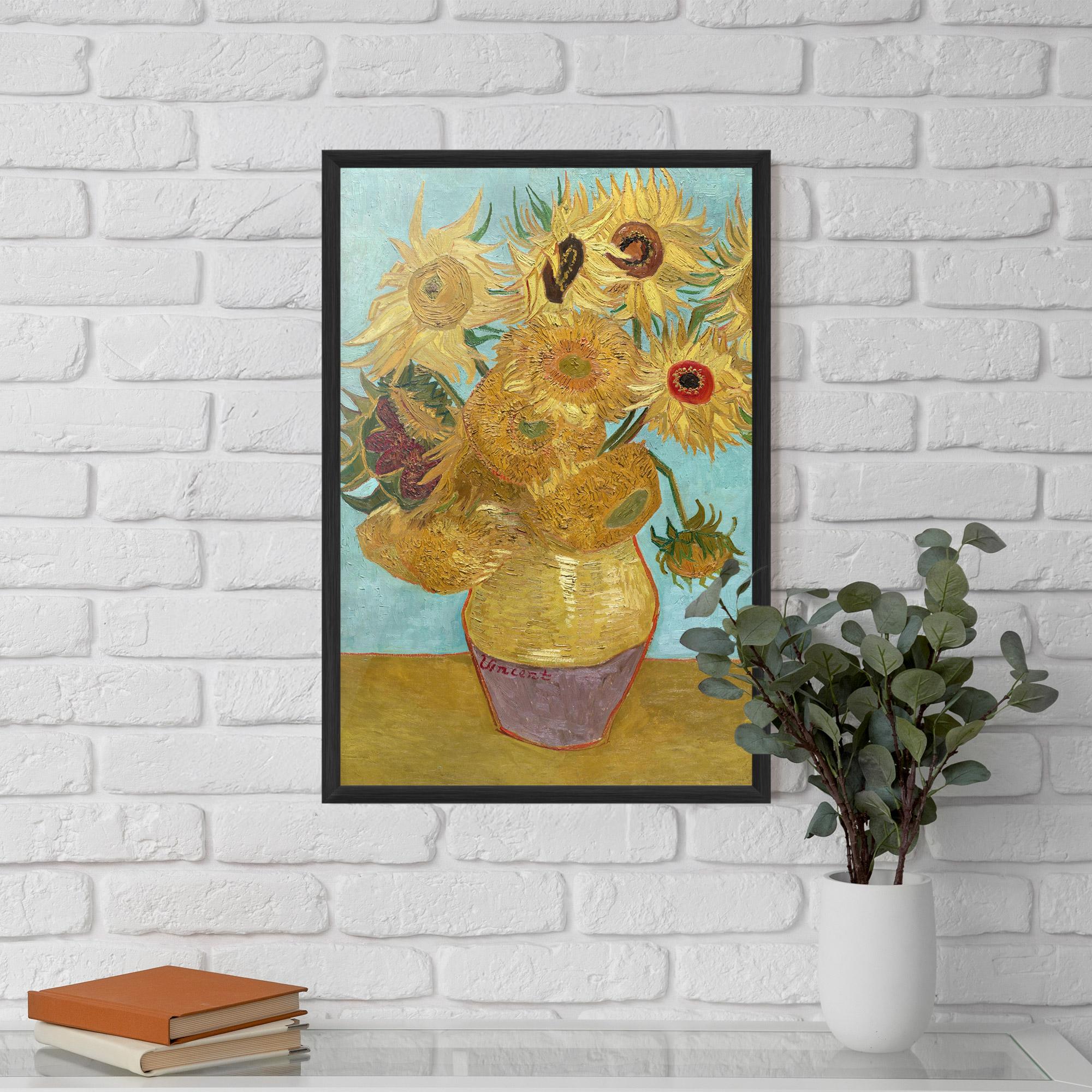 Gerahmte Poster Twelve Sunflowers mockup 5
