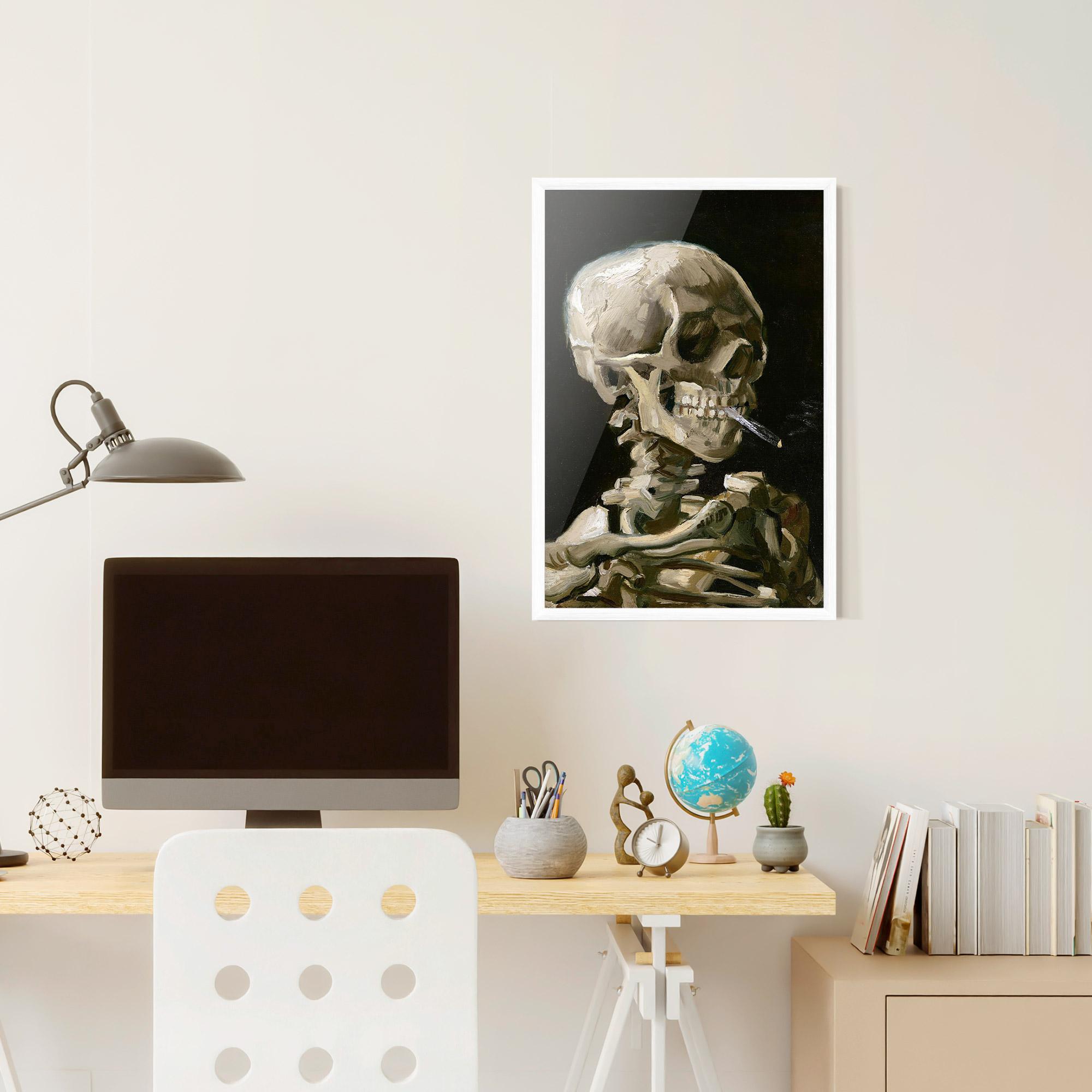 Gerahmte Poster Skeleton Cigarette mockup 6