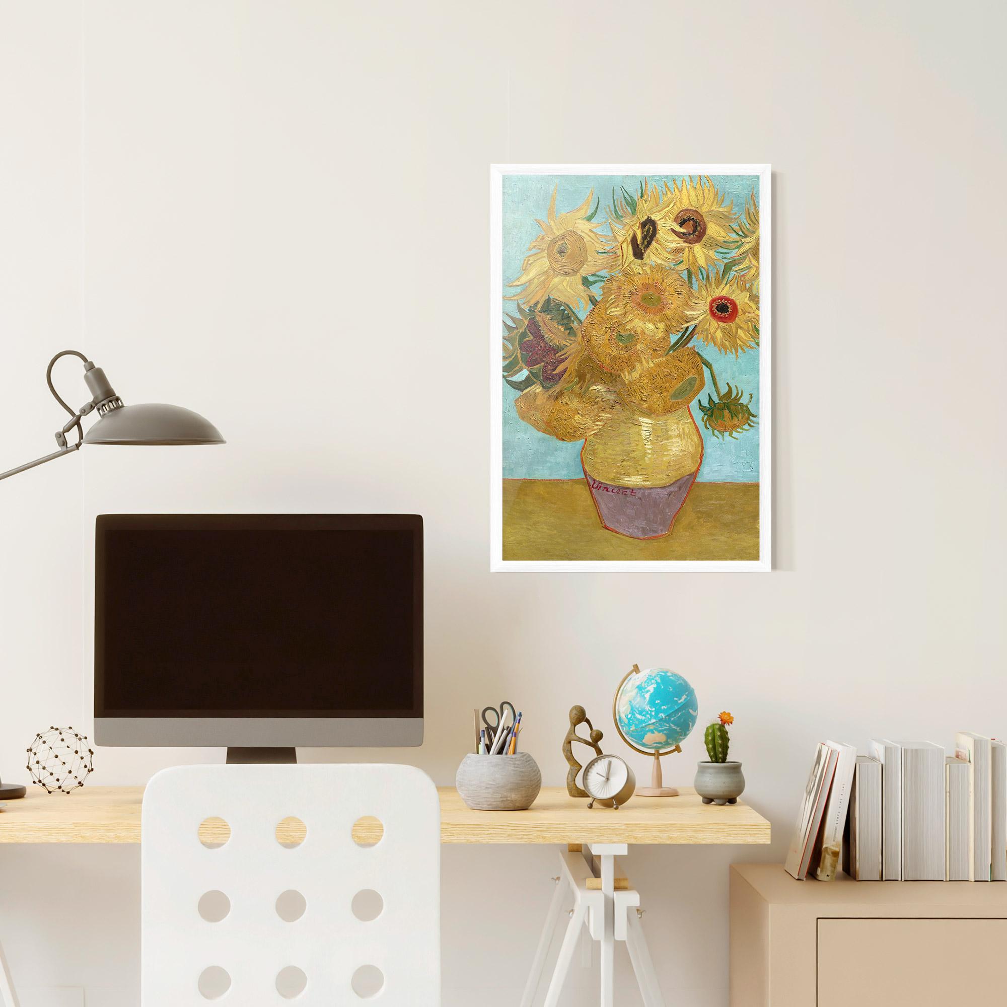 Gerahmte Poster Twelve Sunflowers mockup 6