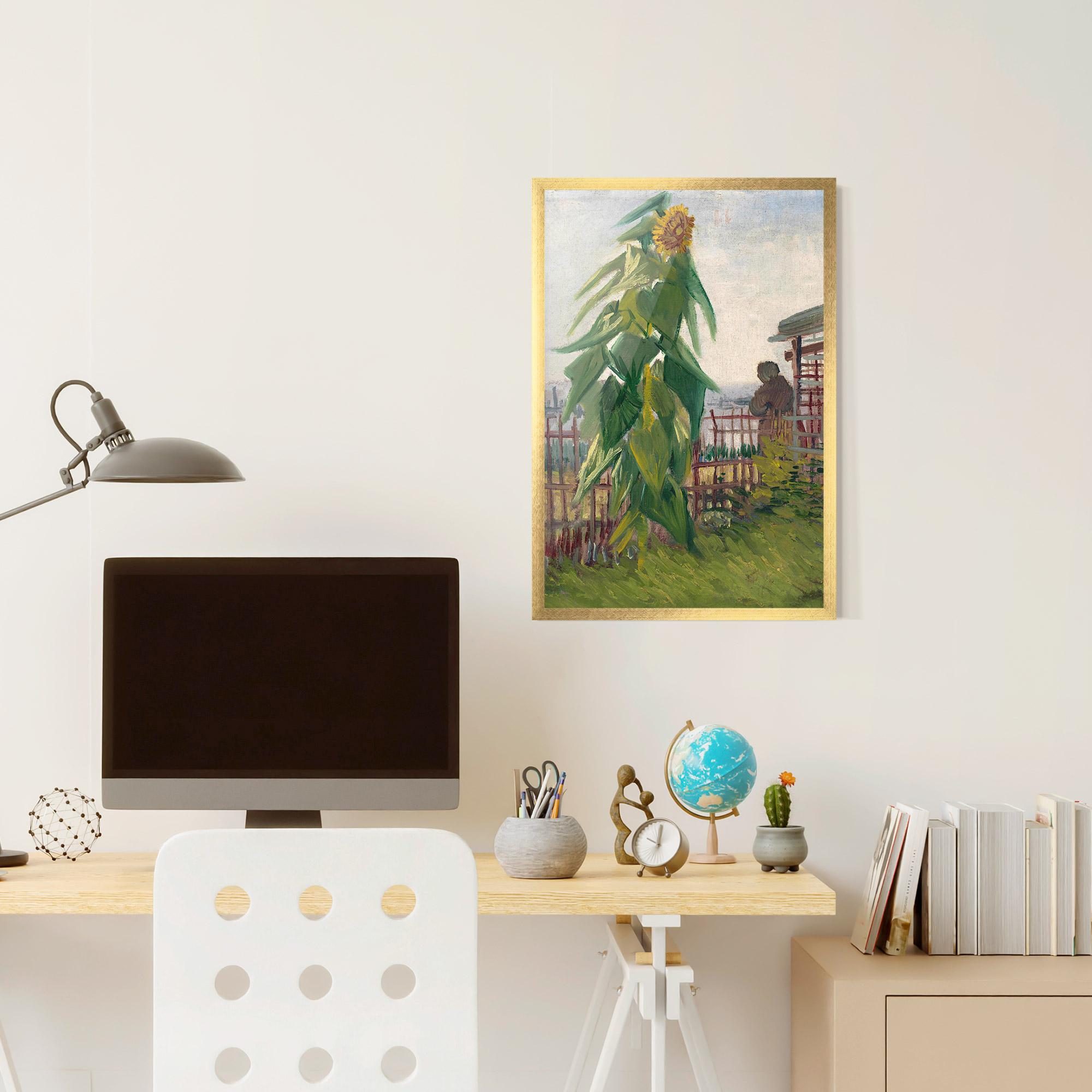 Gerahmte Poster Allotment With Sunflower mockup 6