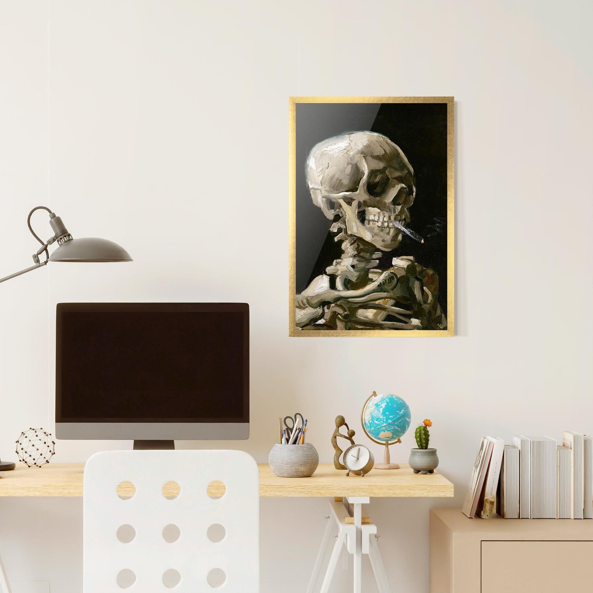 Gerahmte Poster Skeleton Cigarette mockup 6