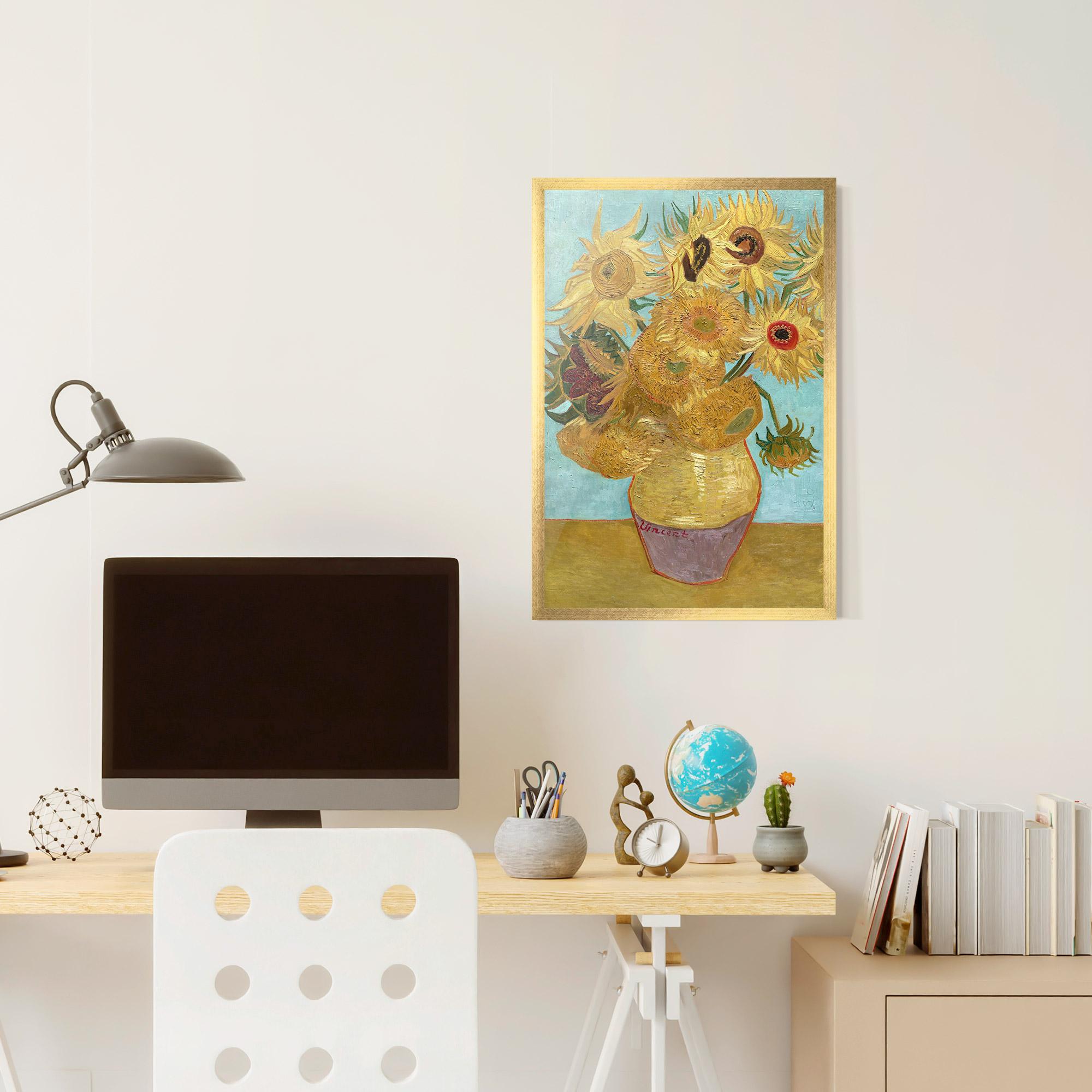 Gerahmte Poster Twelve Sunflowers mockup 6
