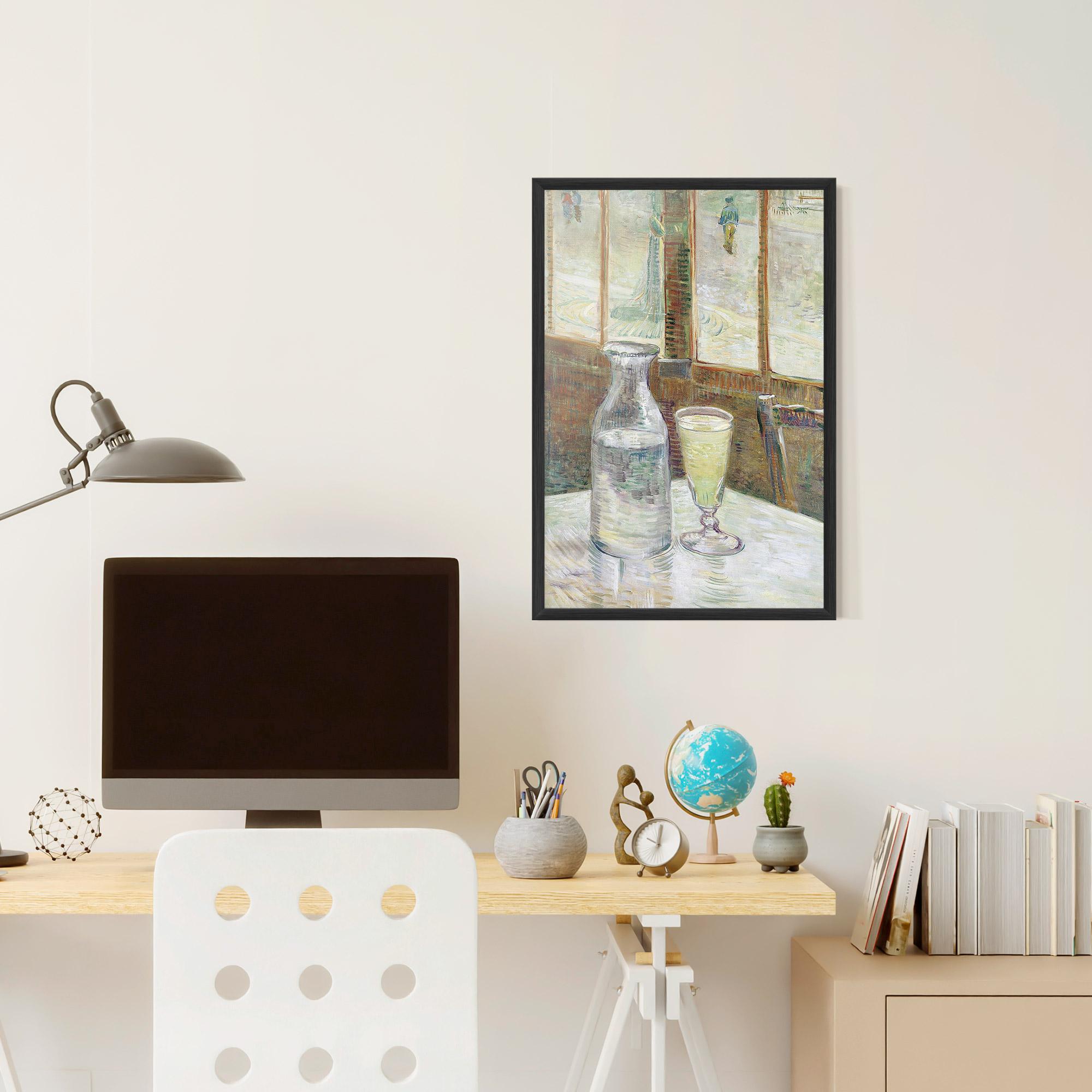 Gerahmte Poster Cafetafel Met Absint mockup 6