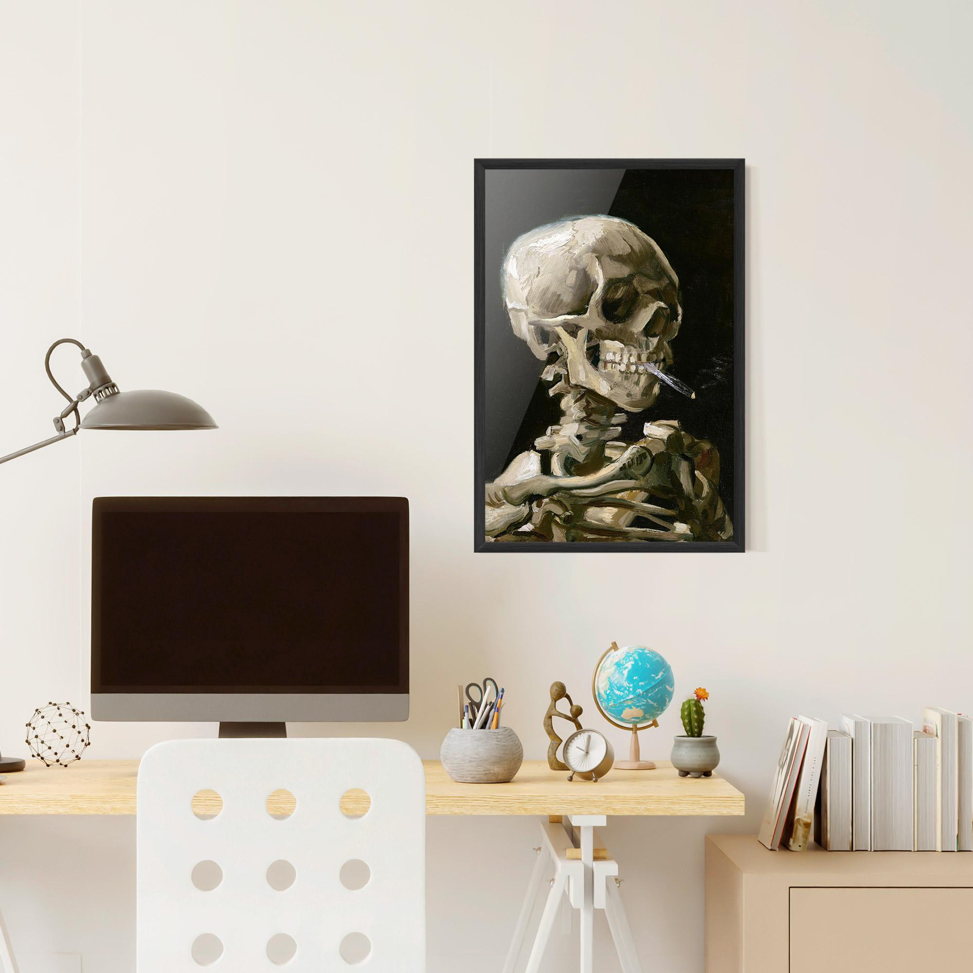 Gerahmte Poster Skeleton Cigarette mockup 6