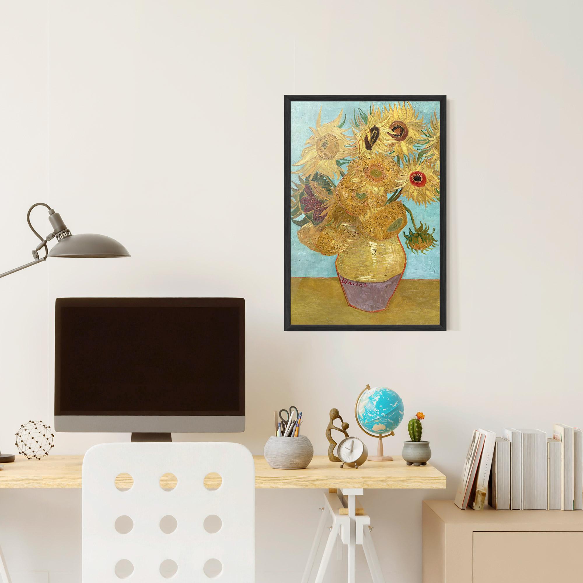 Gerahmte Poster Twelve Sunflowers mockup 6