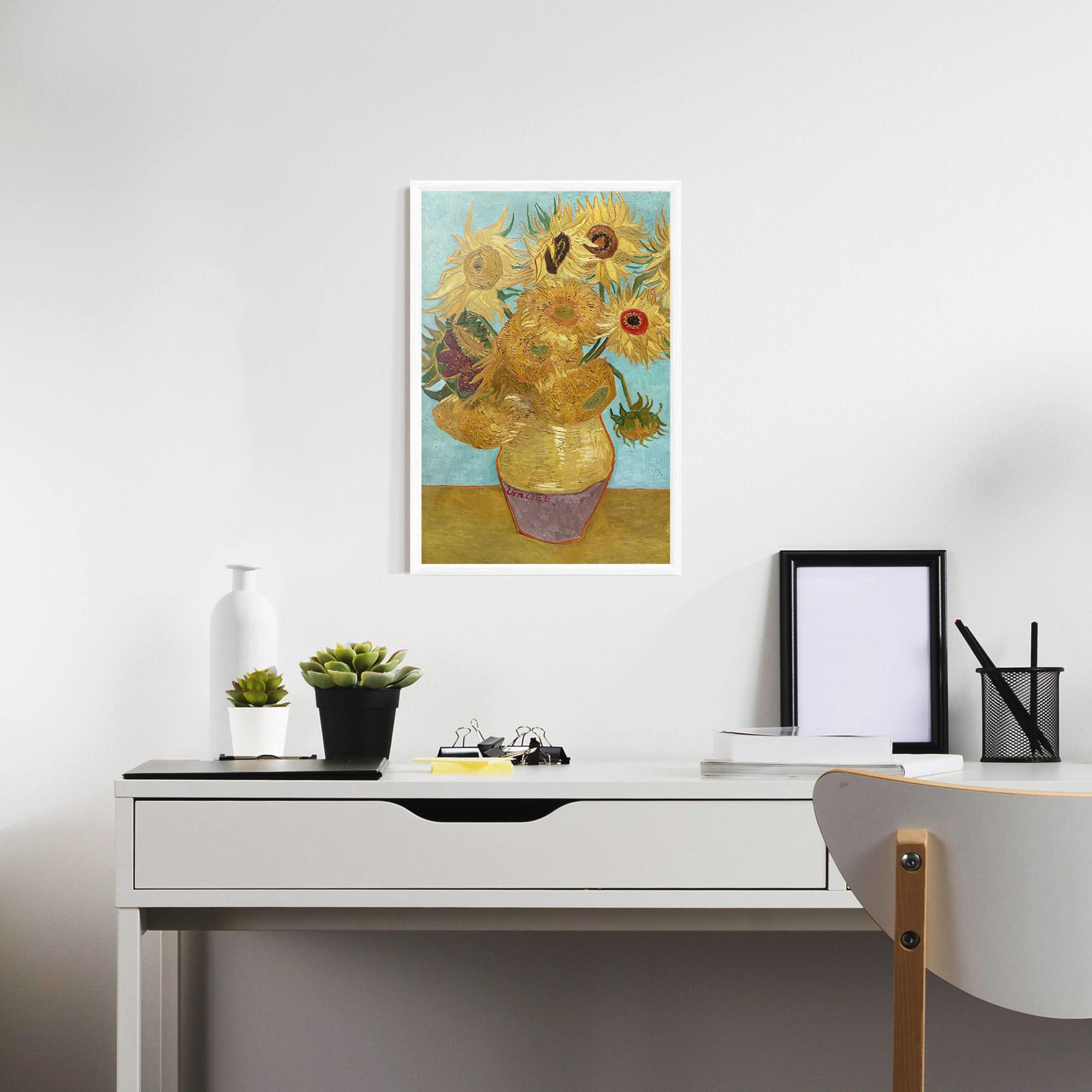 Gerahmte Poster Twelve Sunflowers mockup 7