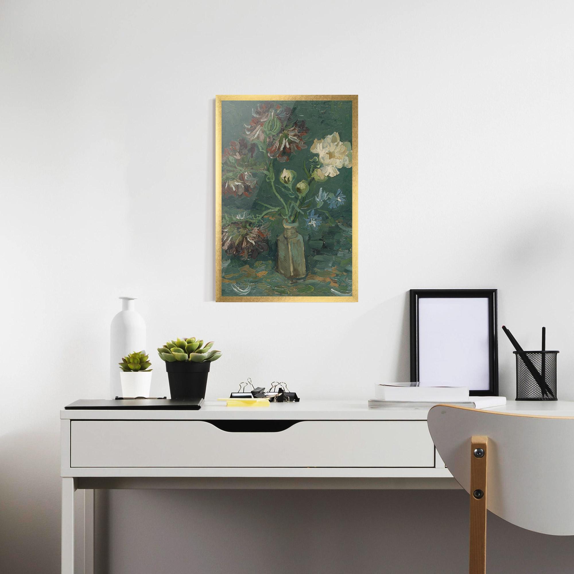 Gerahmte Poster Flesje Met Pioenrozen mockup 7