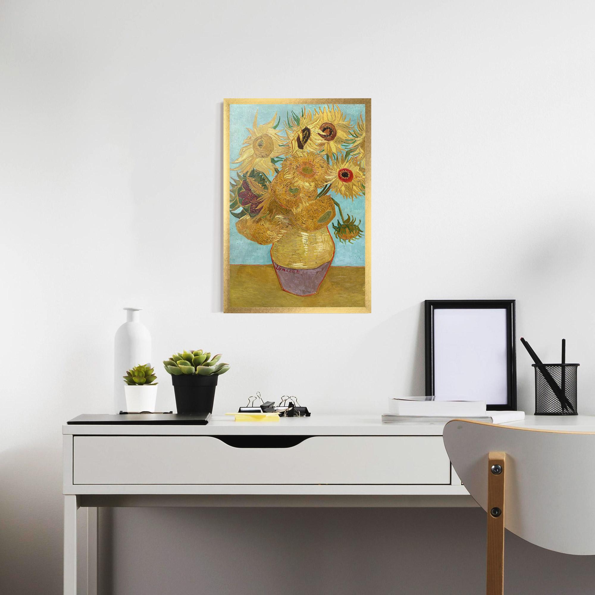 Gerahmte Poster Twelve Sunflowers mockup 7