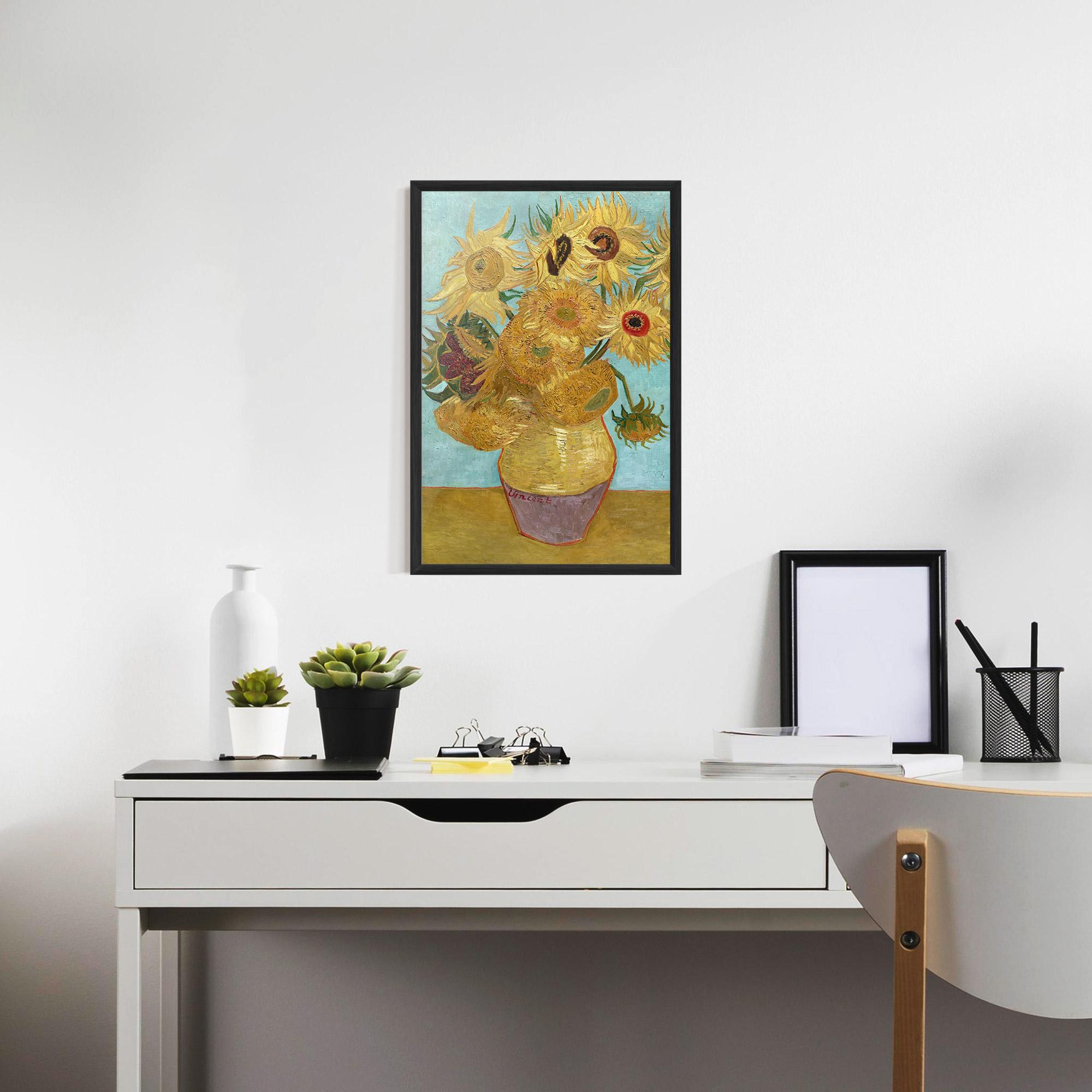 Gerahmte Poster Twelve Sunflowers mockup 7