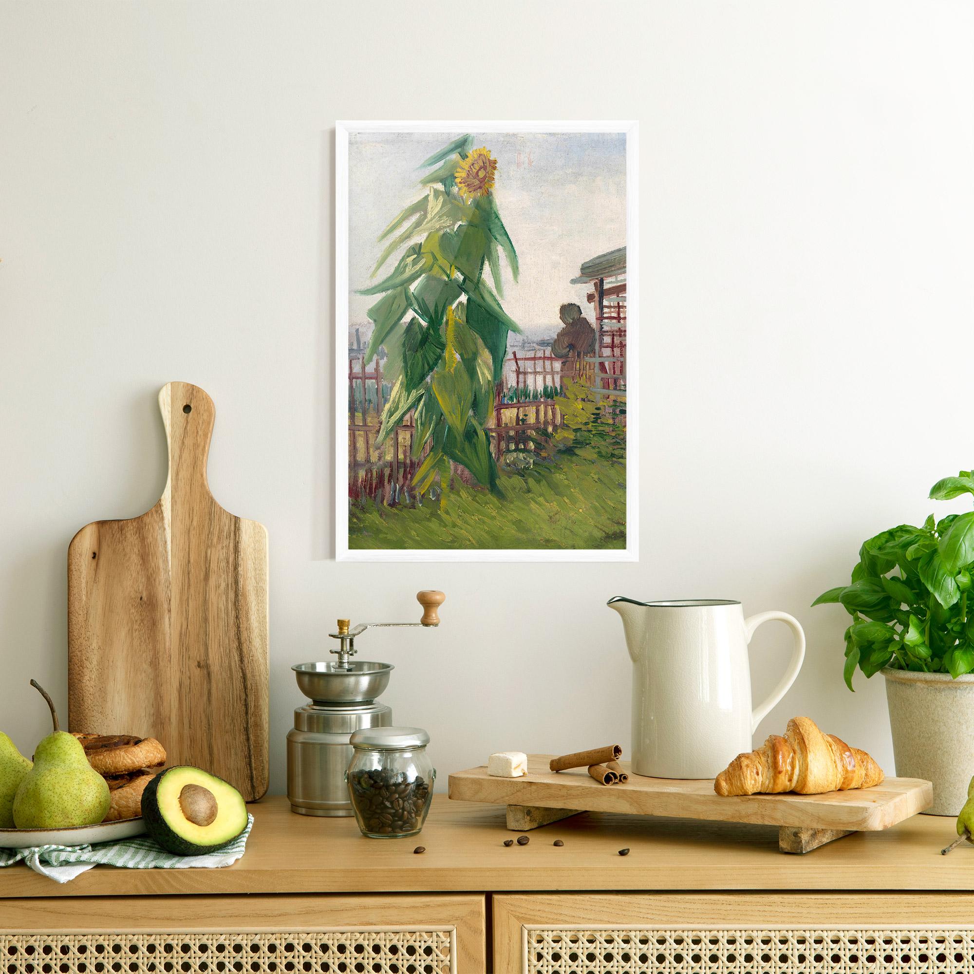 Gerahmte Poster Allotment With Sunflower mockup 8
