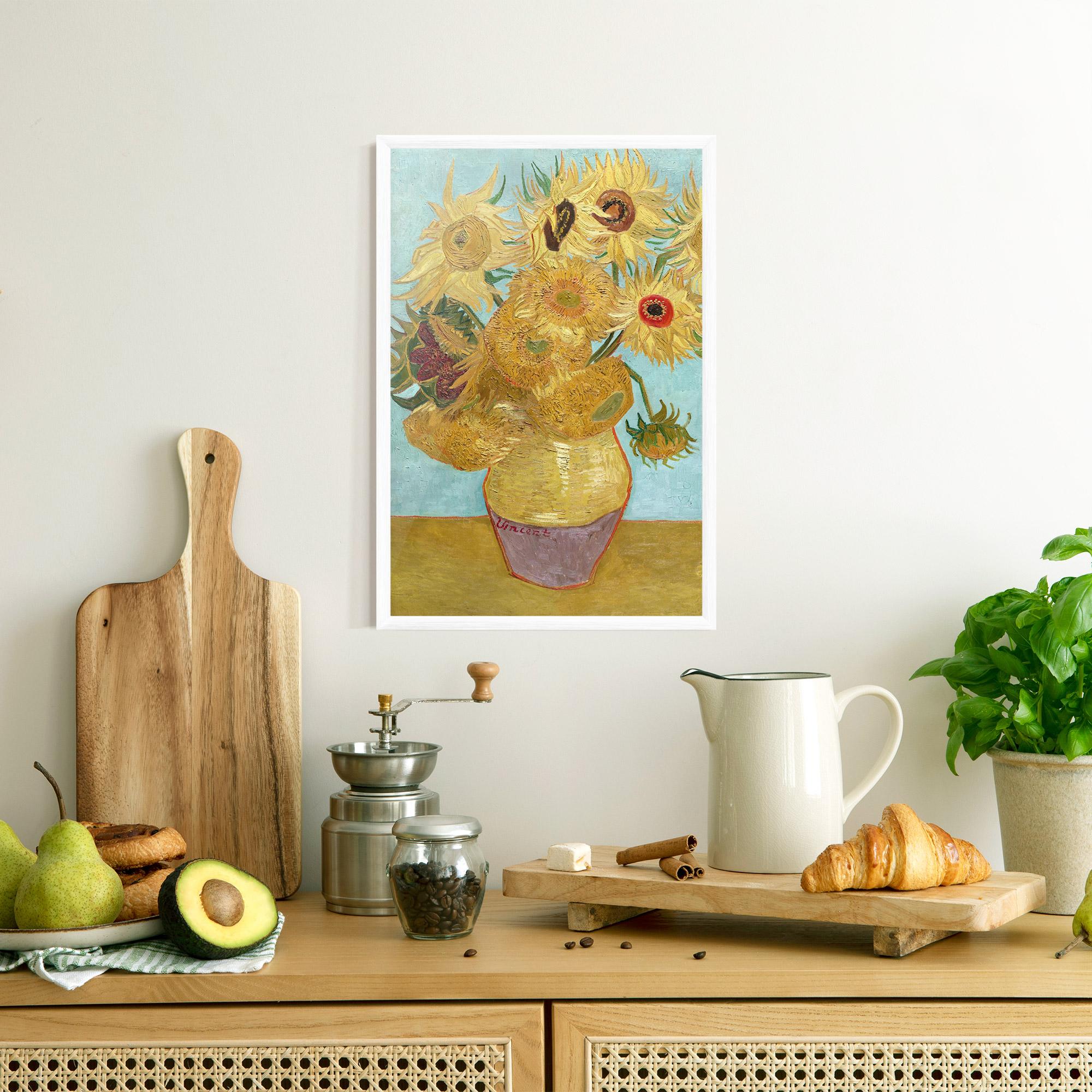 Gerahmte Poster Twelve Sunflowers mockup 8
