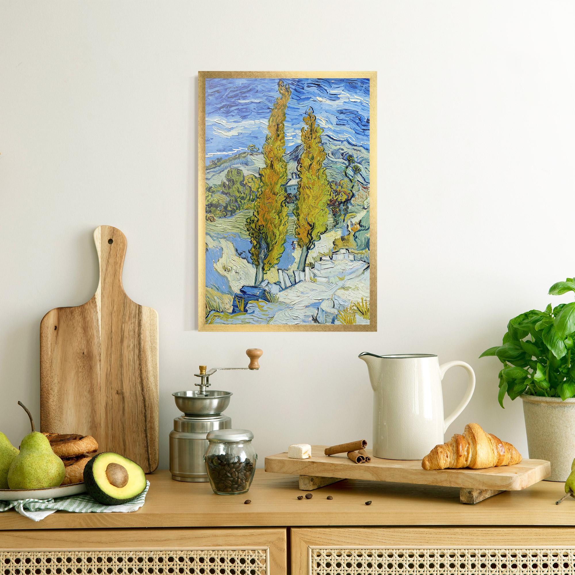 Gerahmte Poster Poplars At Saint Remy mockup 8