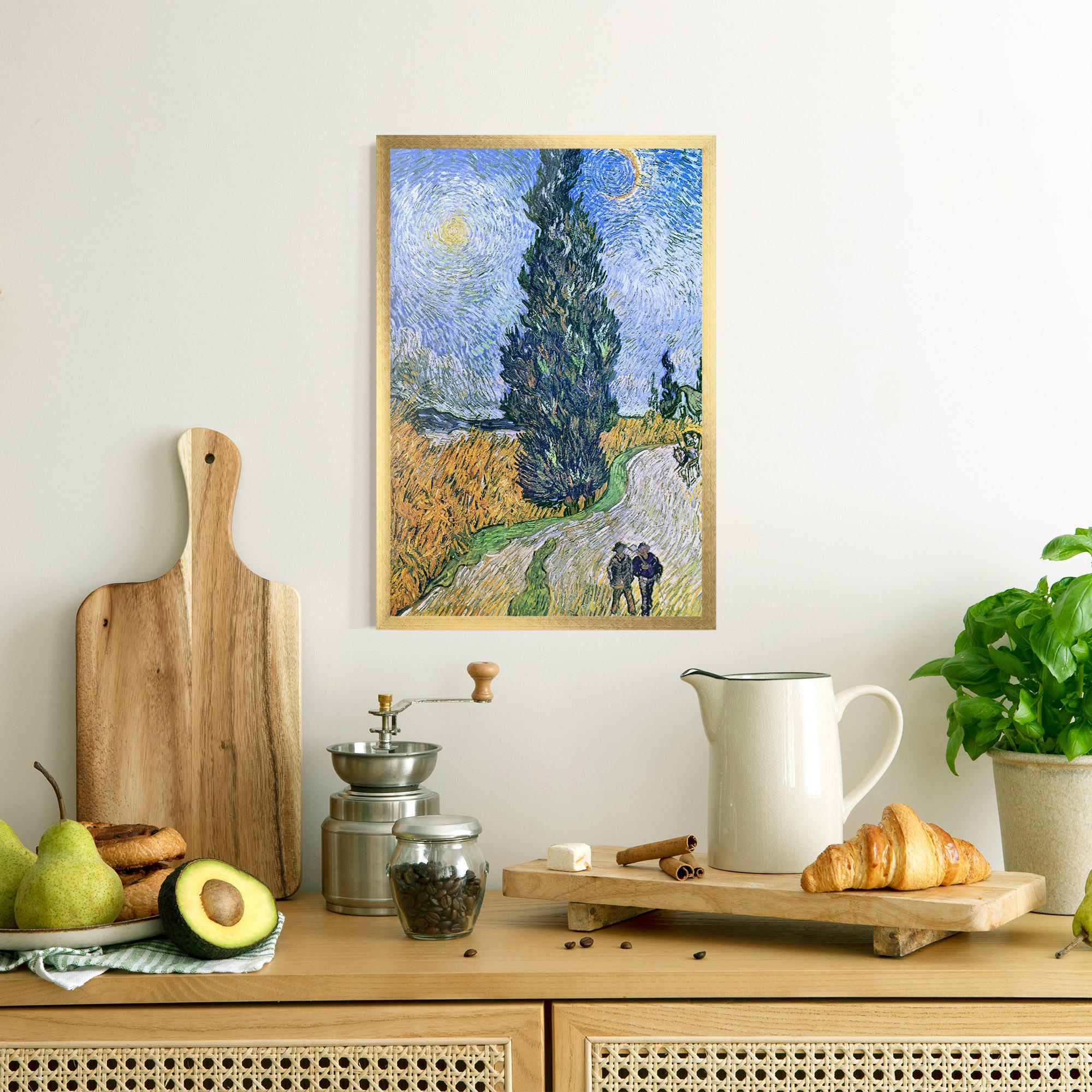 Gerahmte Poster Road With Cypress mockup 8