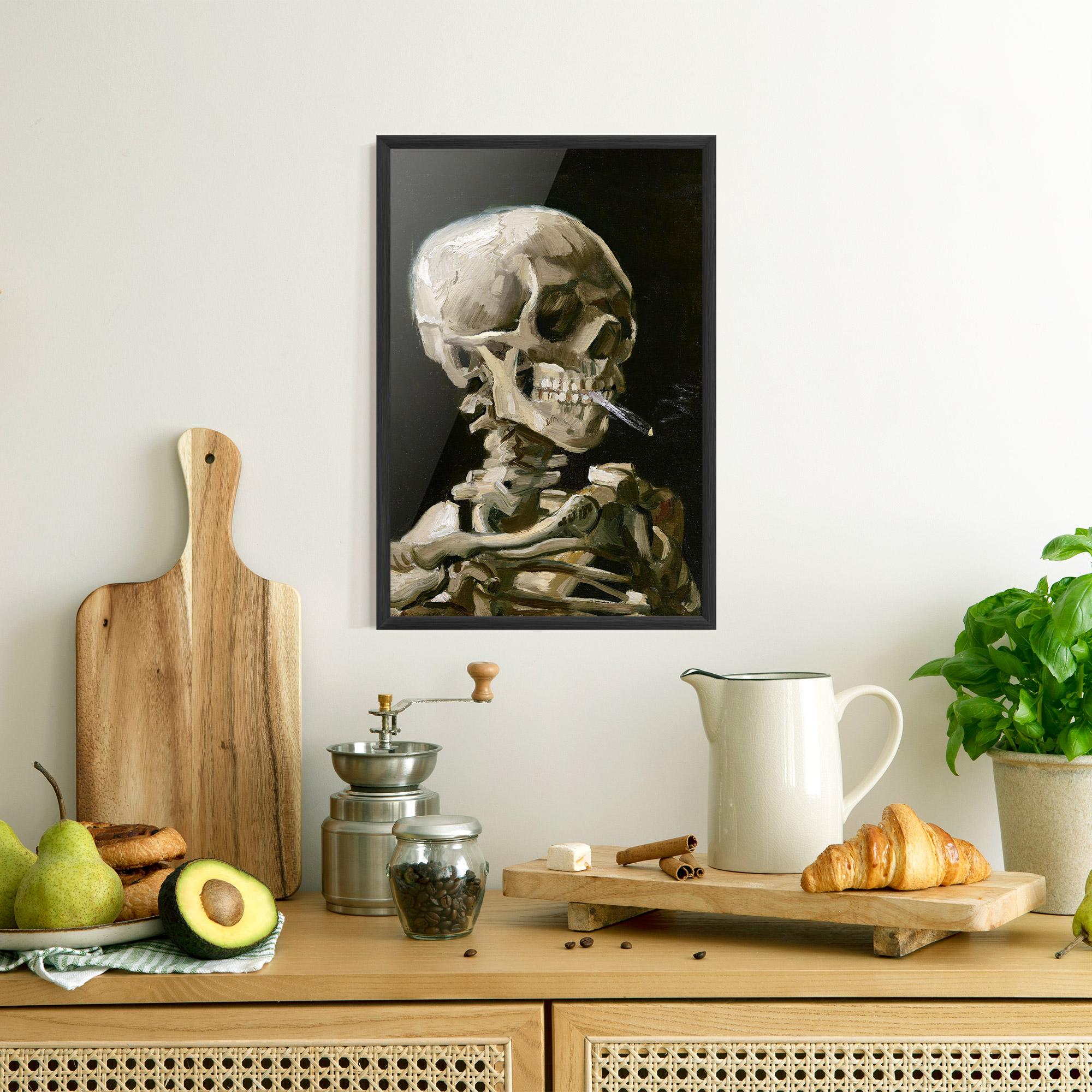 Gerahmte Poster Skeleton Cigarette mockup 8