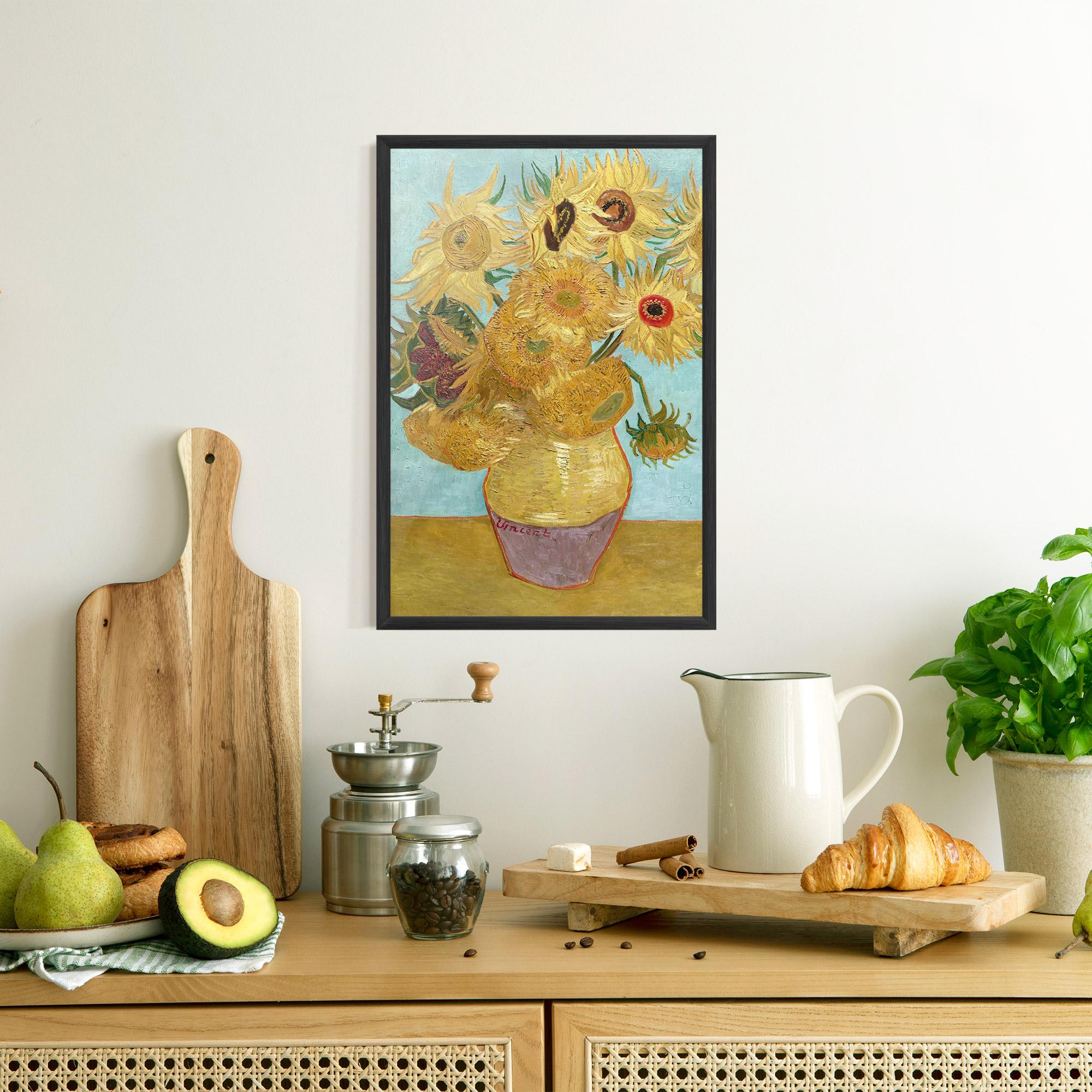 Gerahmte Poster Twelve Sunflowers mockup 8