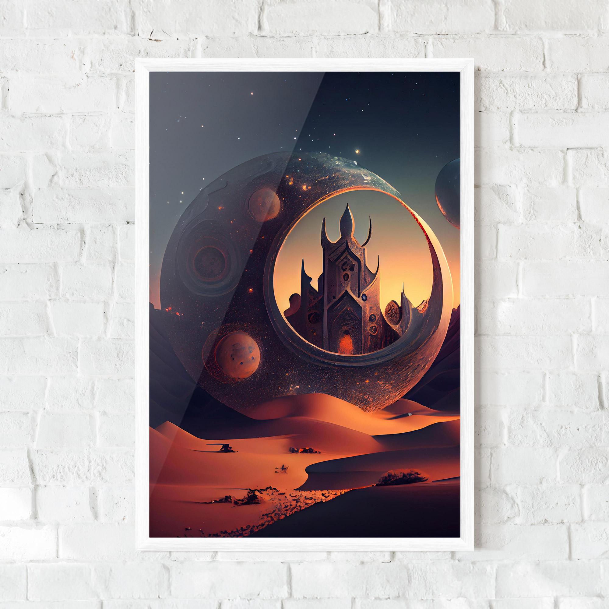 Gerahmte Poster Fantasy Desert Castle mockup 0