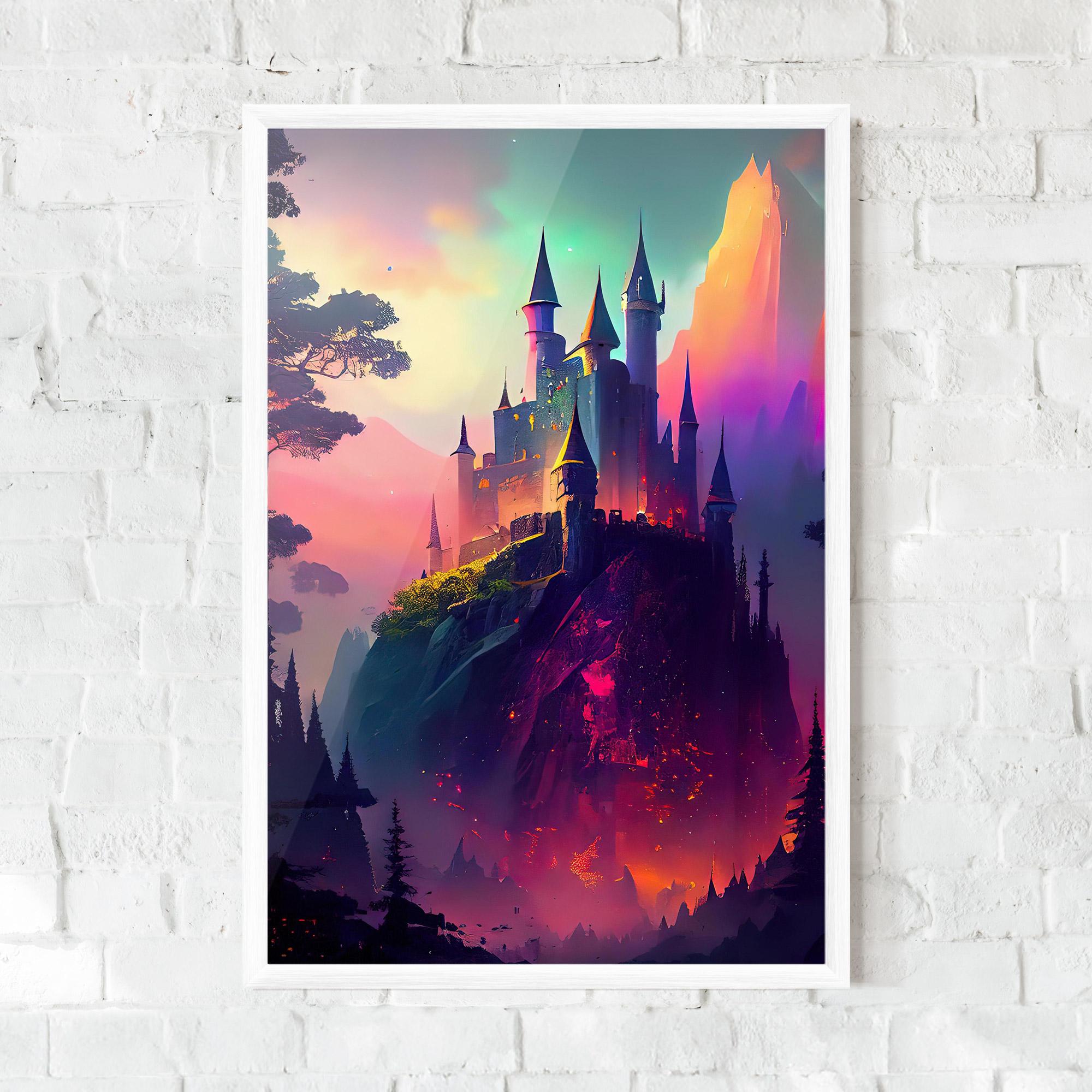 Gerahmte Poster Purple Orange Castle mockup 0