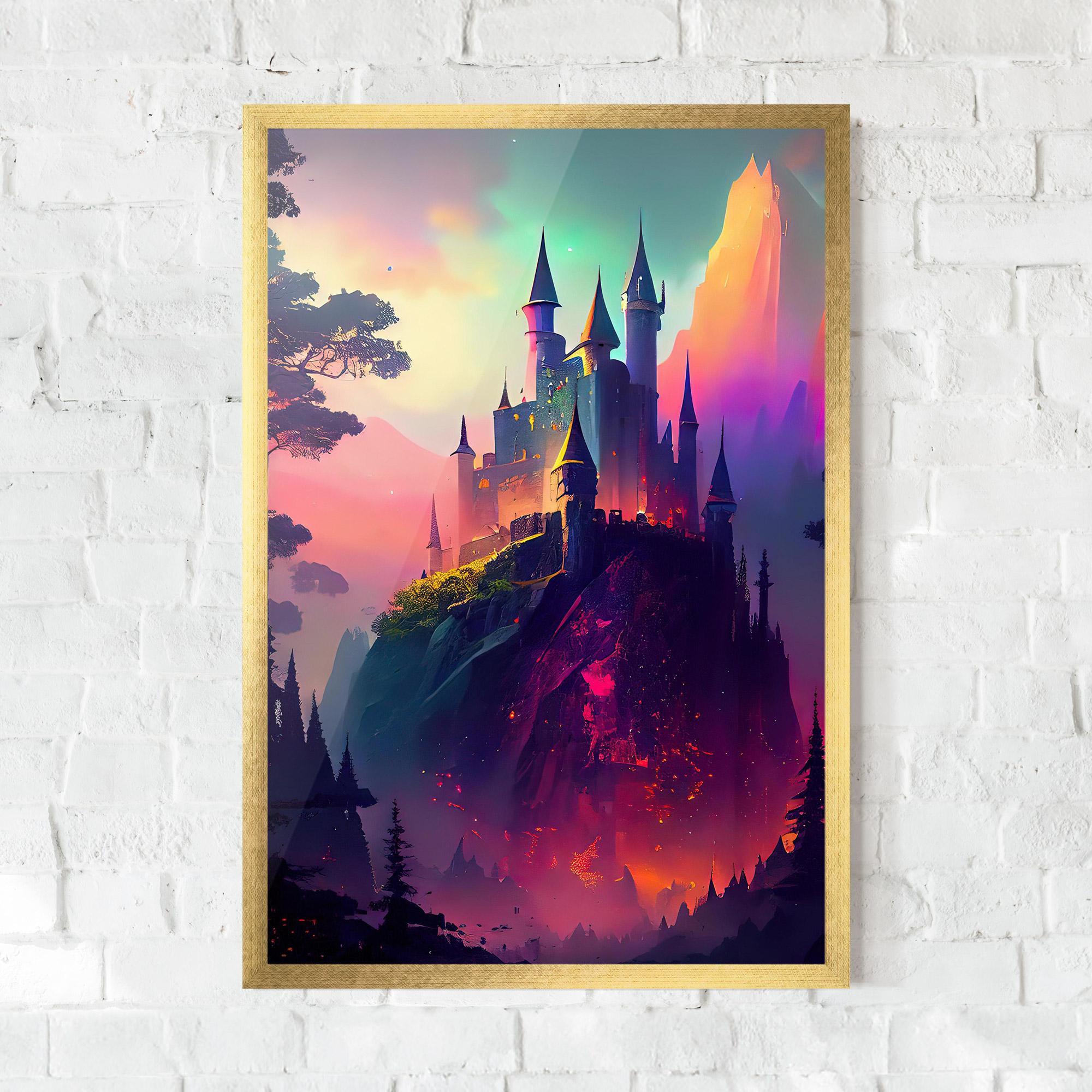 Gerahmte Poster Purple Orange Castle mockup 0
