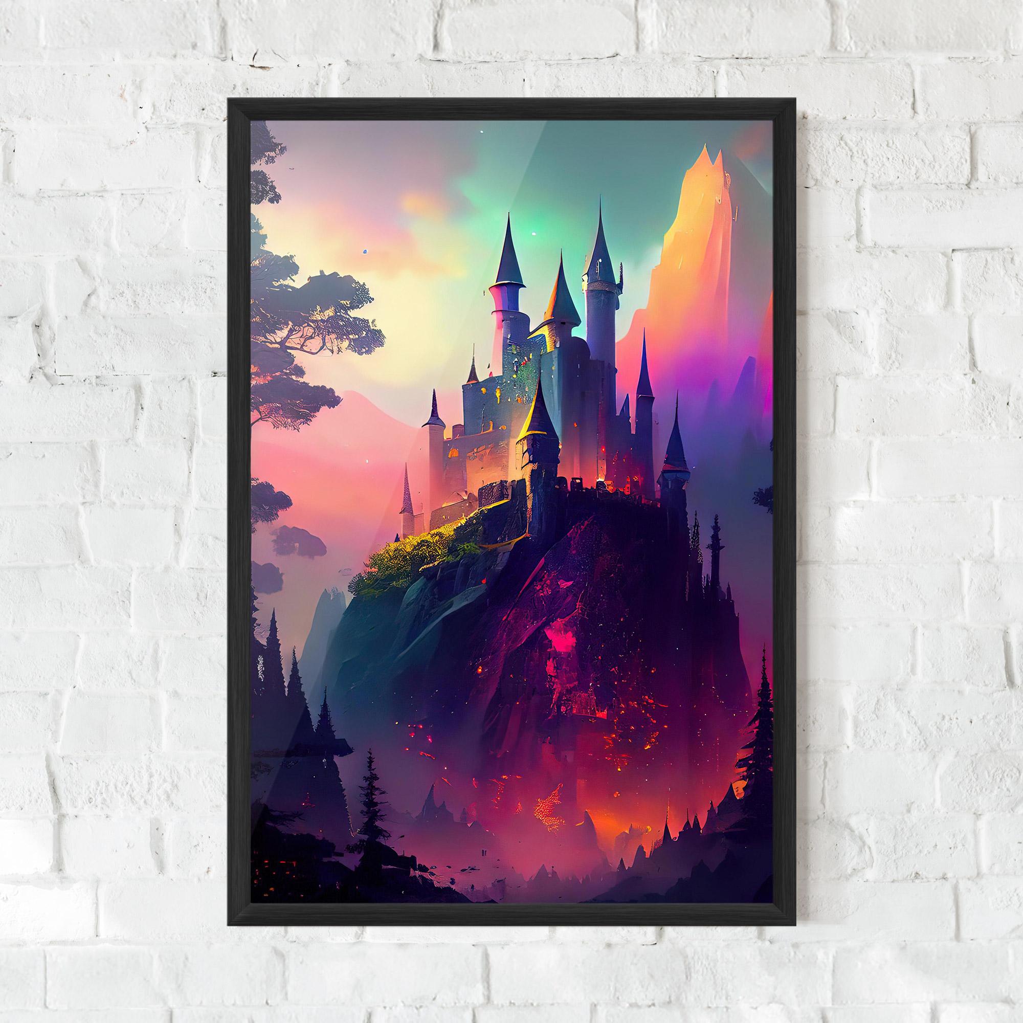 Gerahmte Poster Purple Orange Castle mockup 0