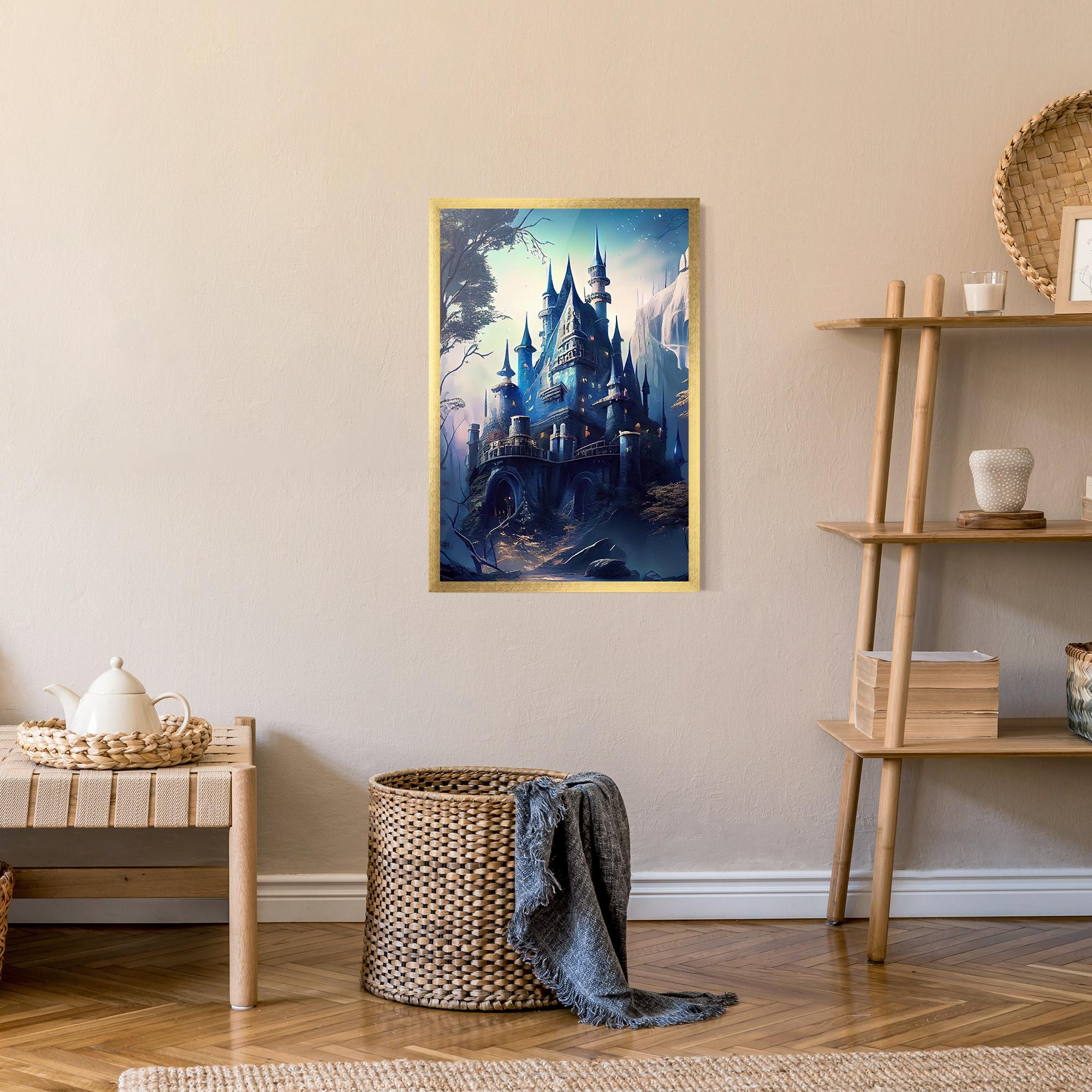Gerahmte Poster Blue Art Castle mockup 9