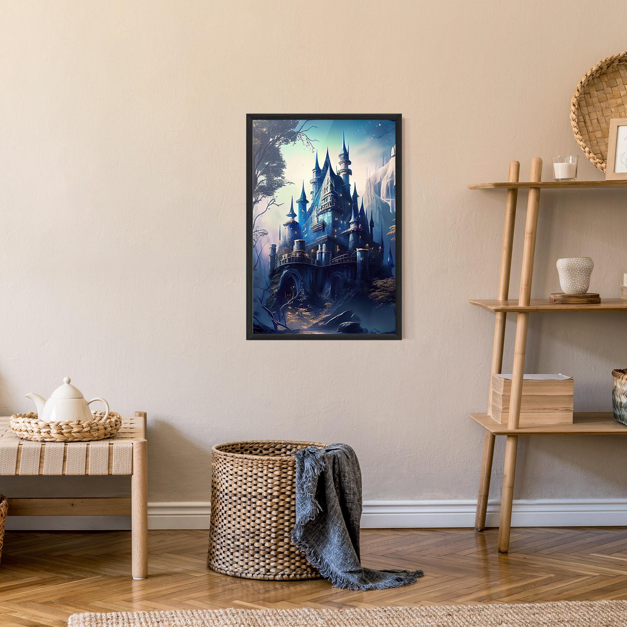Gerahmte Poster Blue Art Castle mockup 9