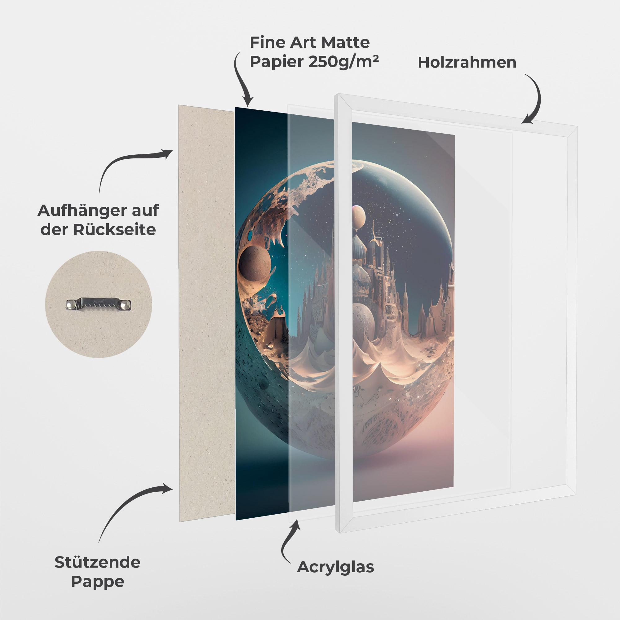 Gerahmte Poster Fantasy Planet Castle mockup 1