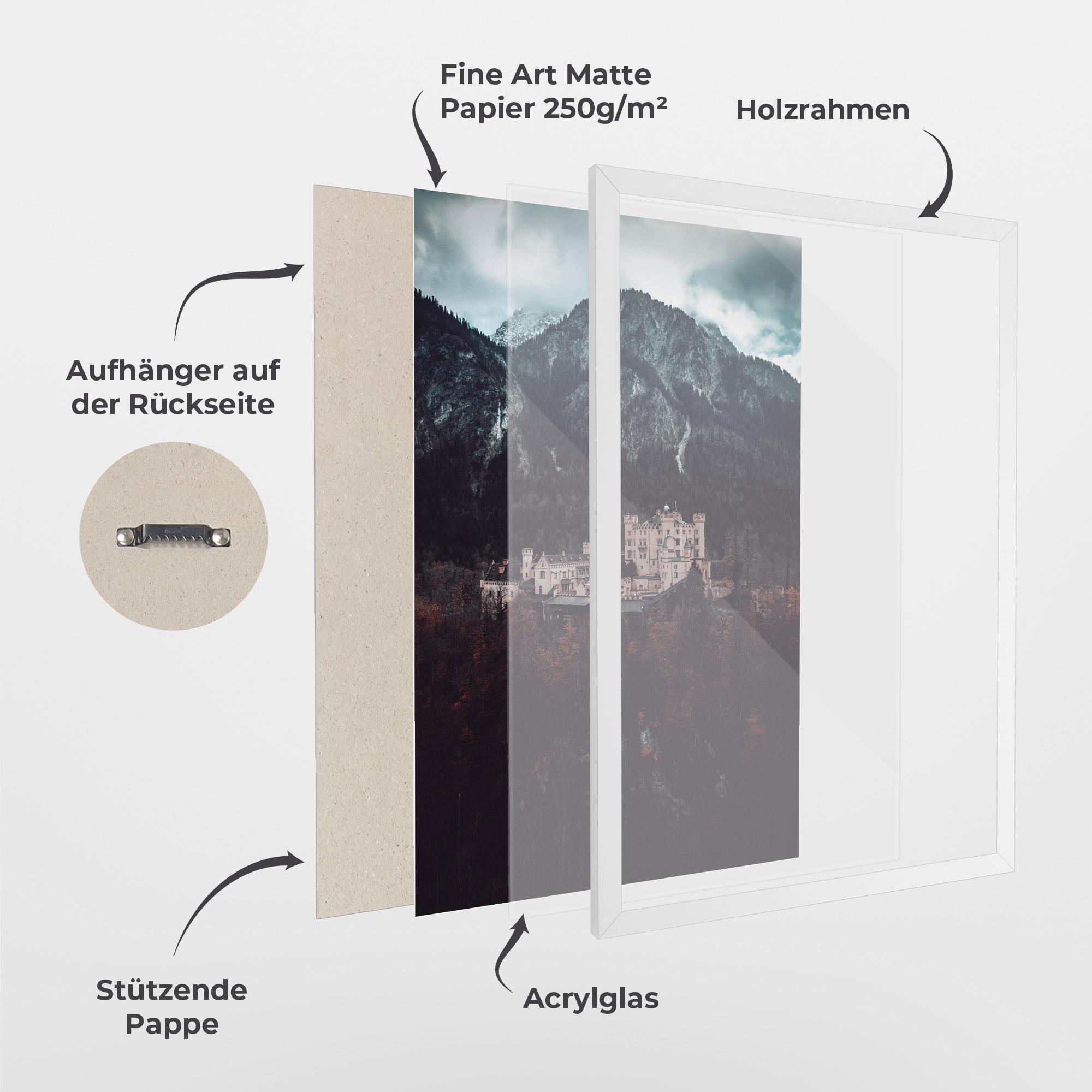 Gerahmte Poster Forest Castle mockup 1