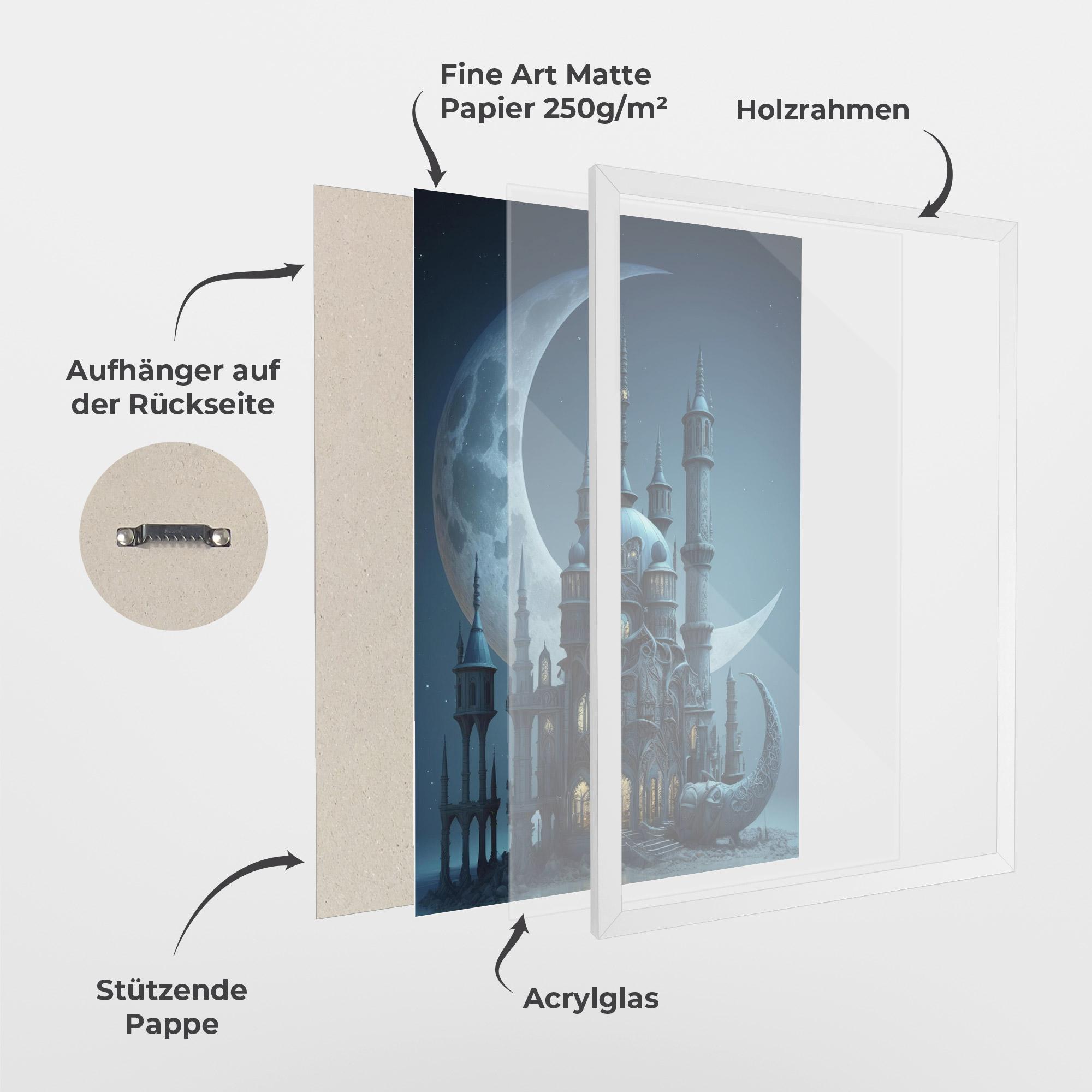 Gerahmte Poster Mosque Moon mockup 1