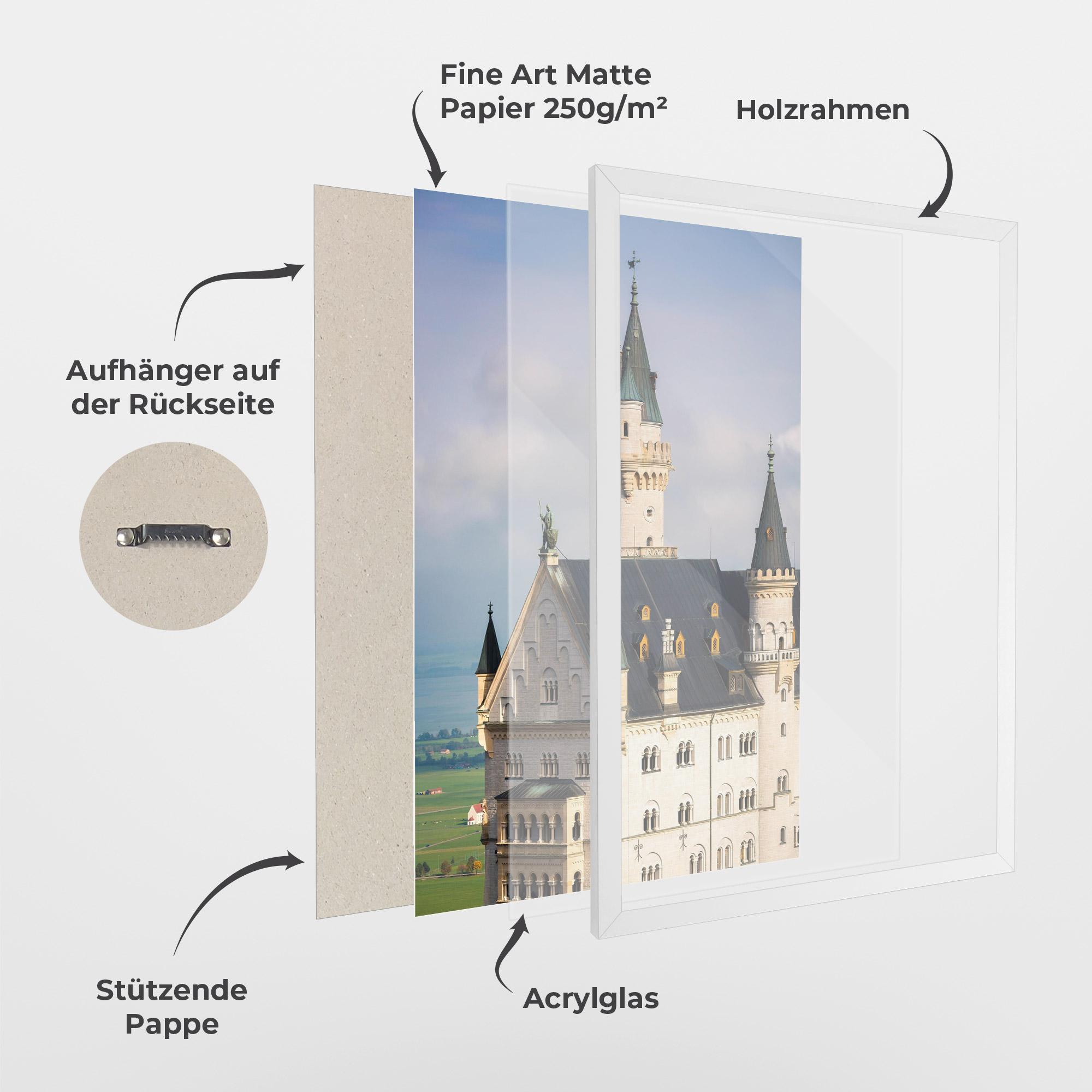 Gerahmte Poster Neuschwanstein Castle View mockup 1