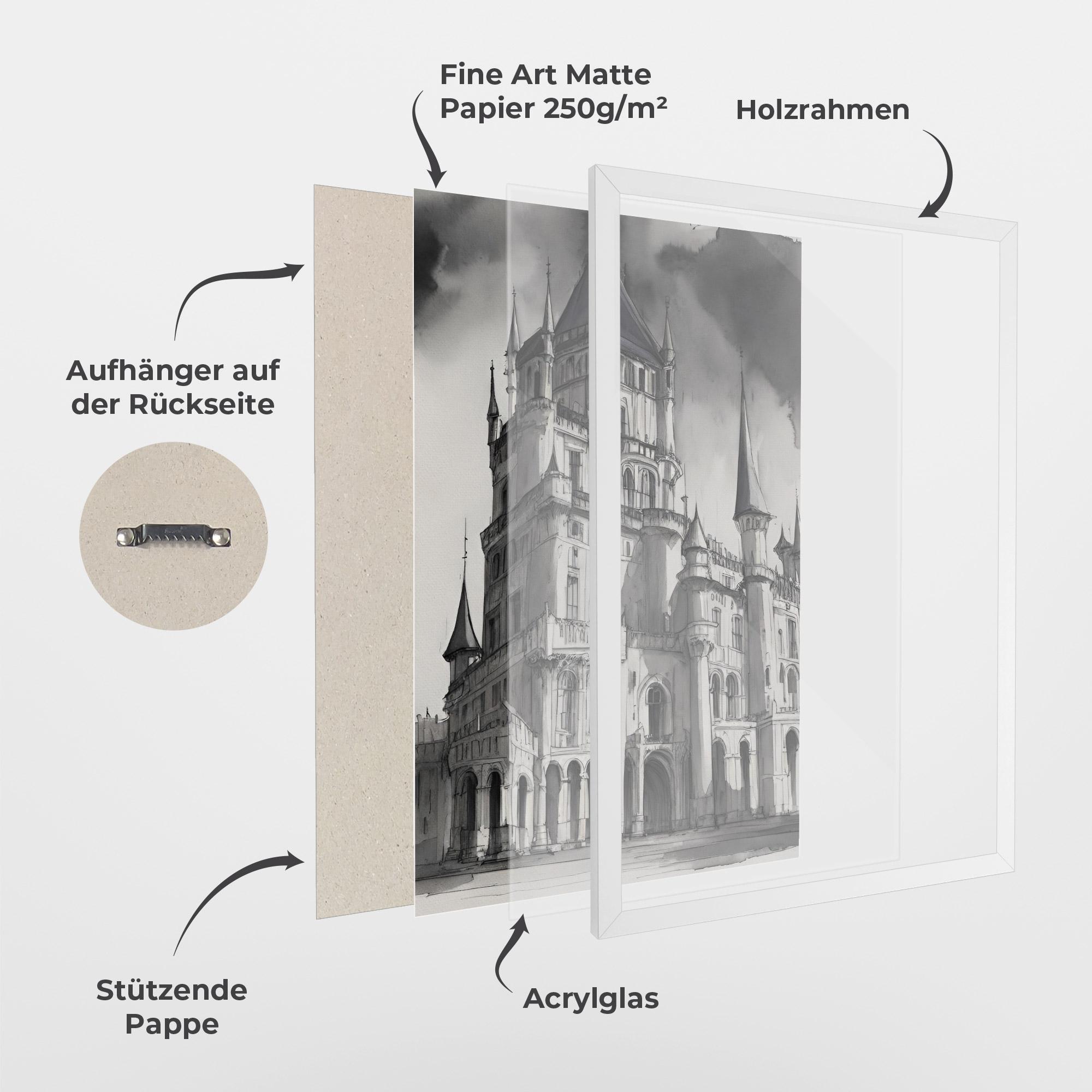 Gerahmte Poster Palace Versailles mockup 1