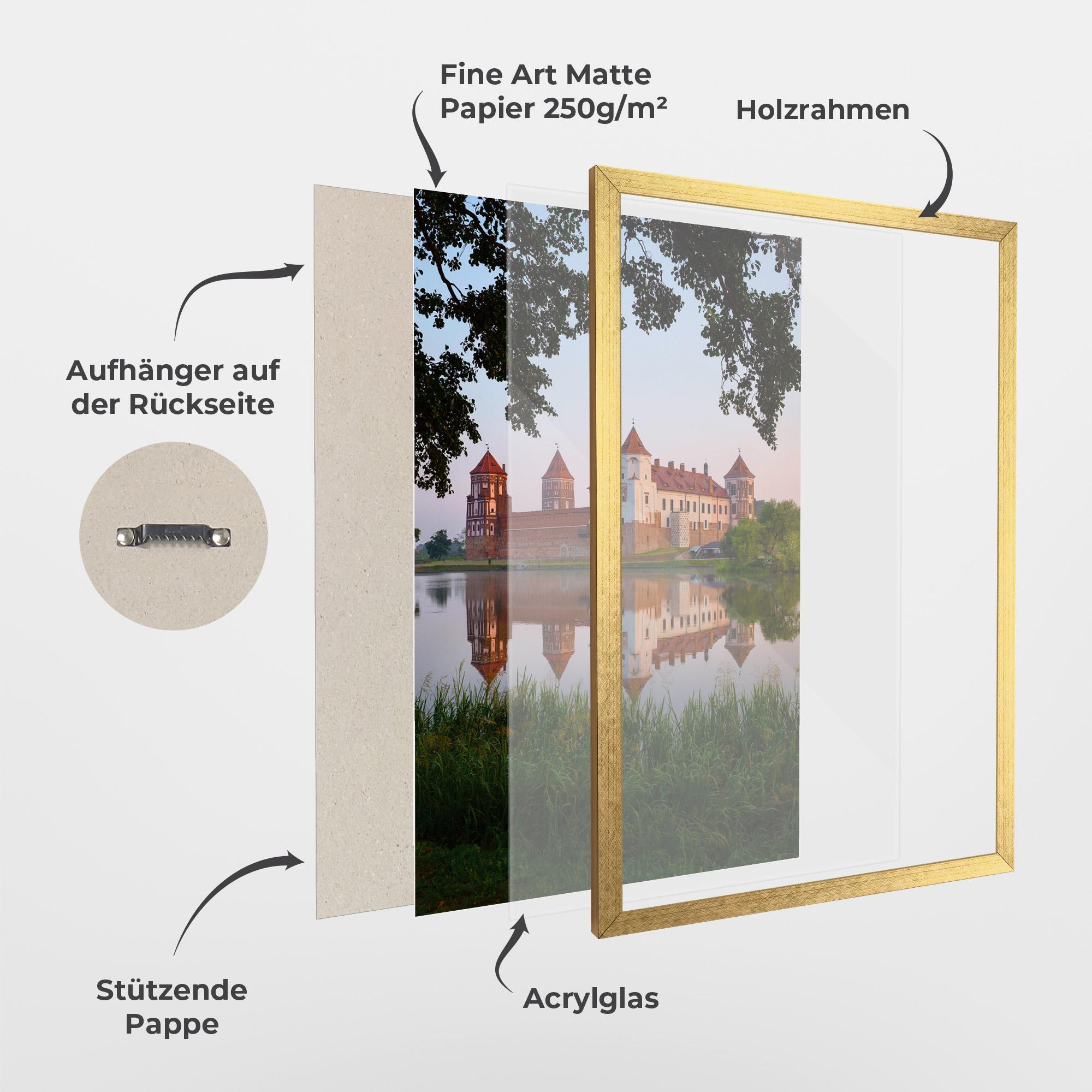 Gerahmte Poster Ancient Castle Morning mockup 1