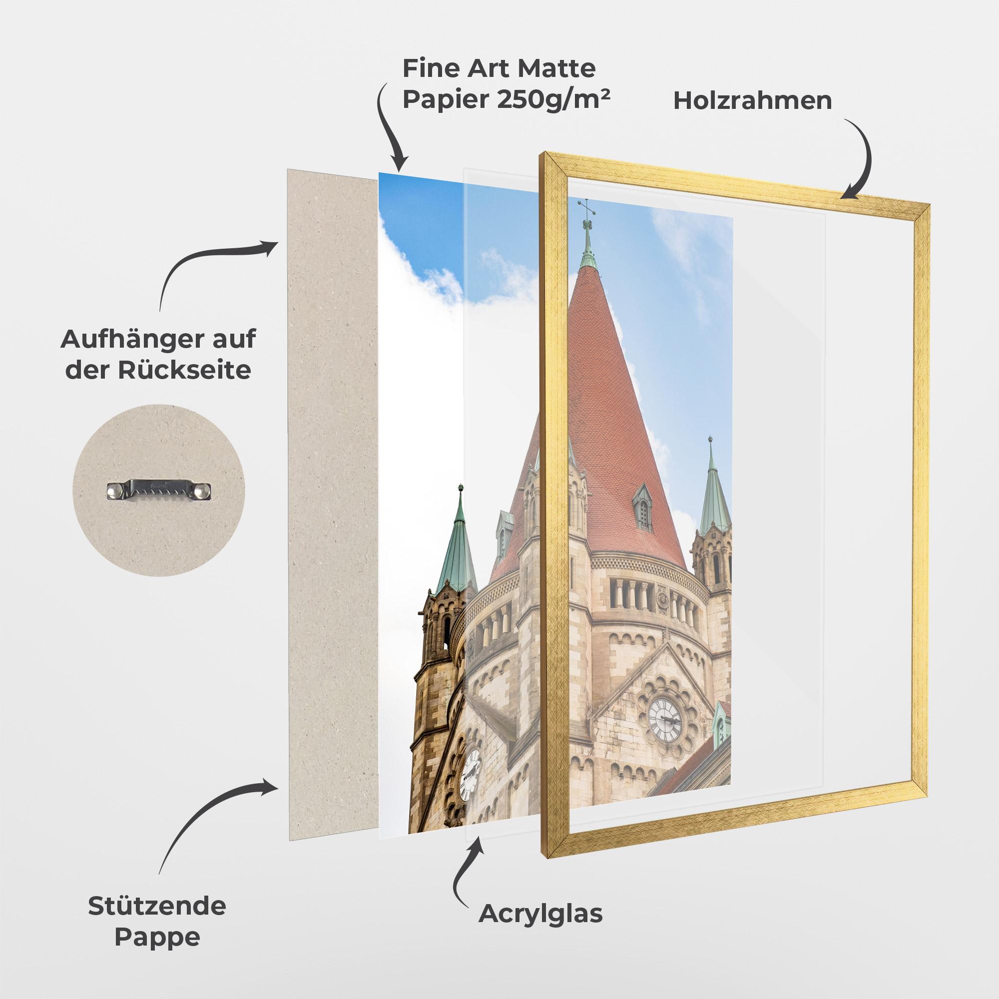 Gerahmte Poster Church Vienna mockup 1
