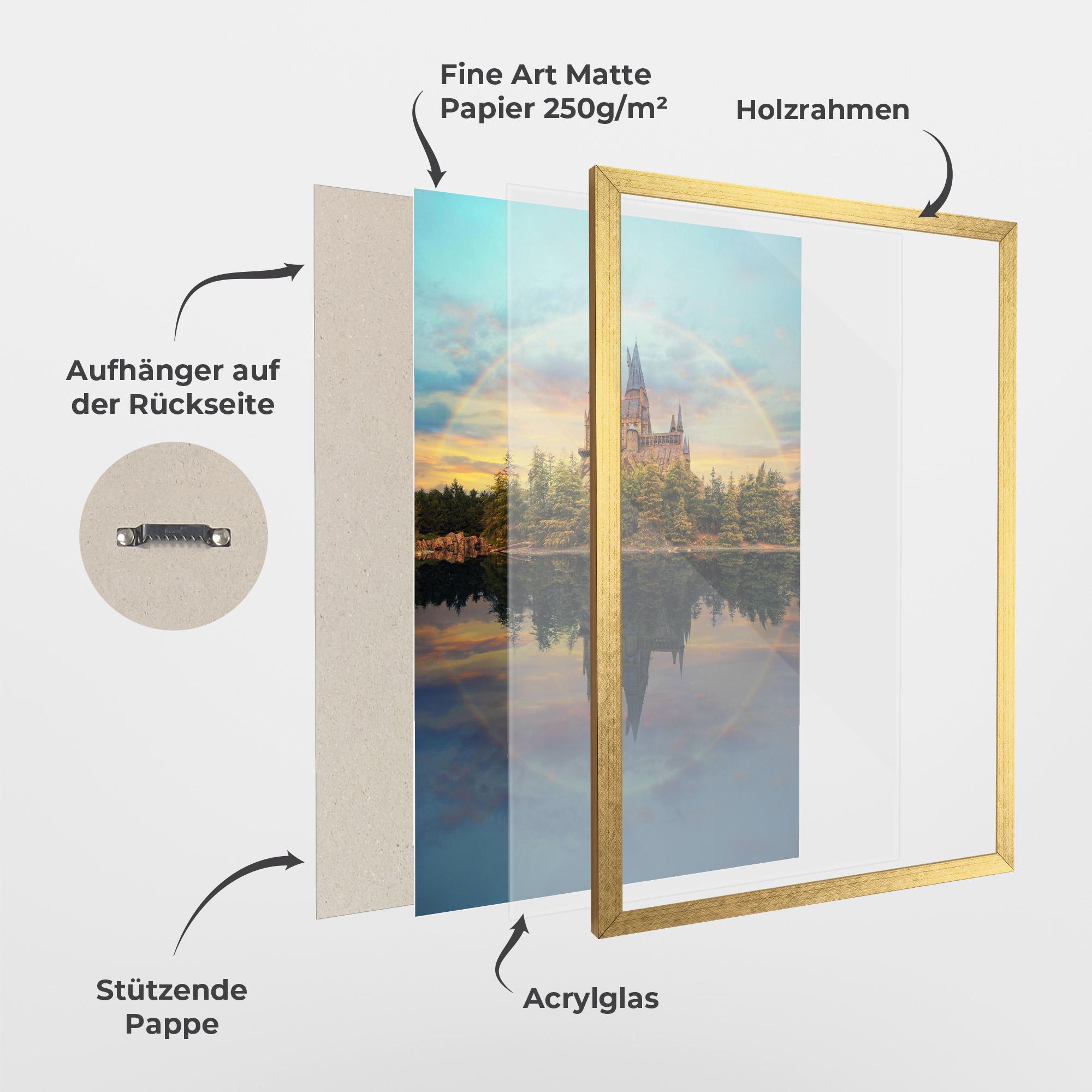 Gerahmte Poster Hogwarts Castle mockup 1