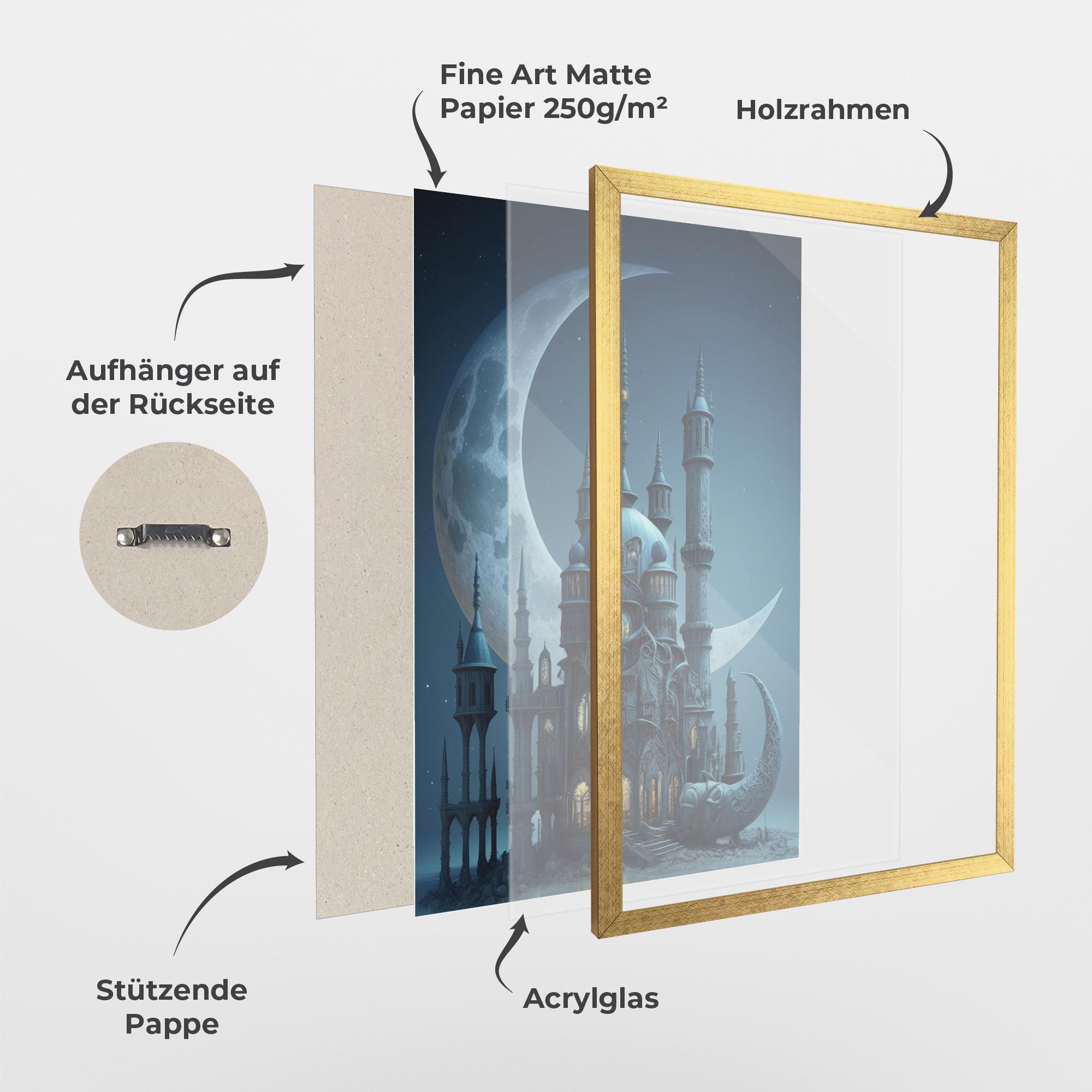 Gerahmte Poster Mosque Moon mockup 1