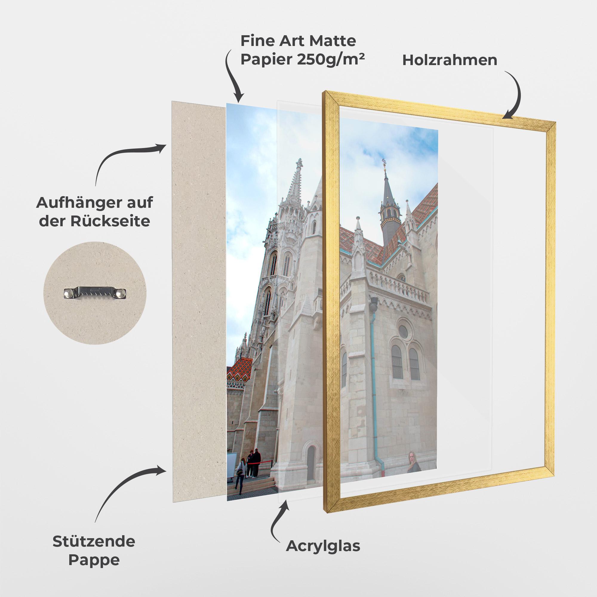 Gerahmte Poster Old Building mockup 1