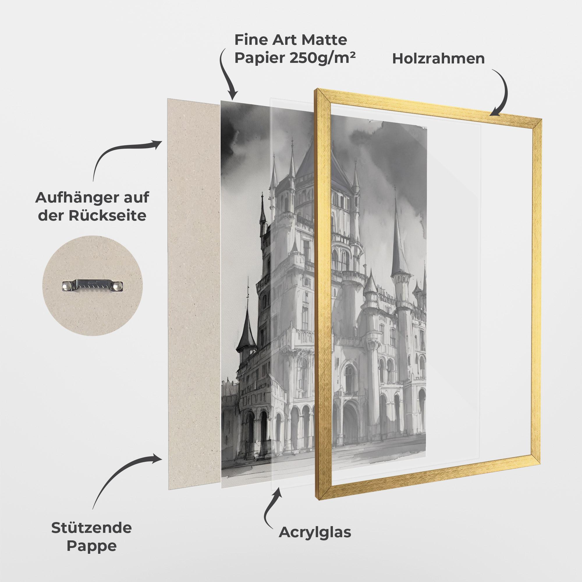 Gerahmte Poster Palace Versailles mockup 1