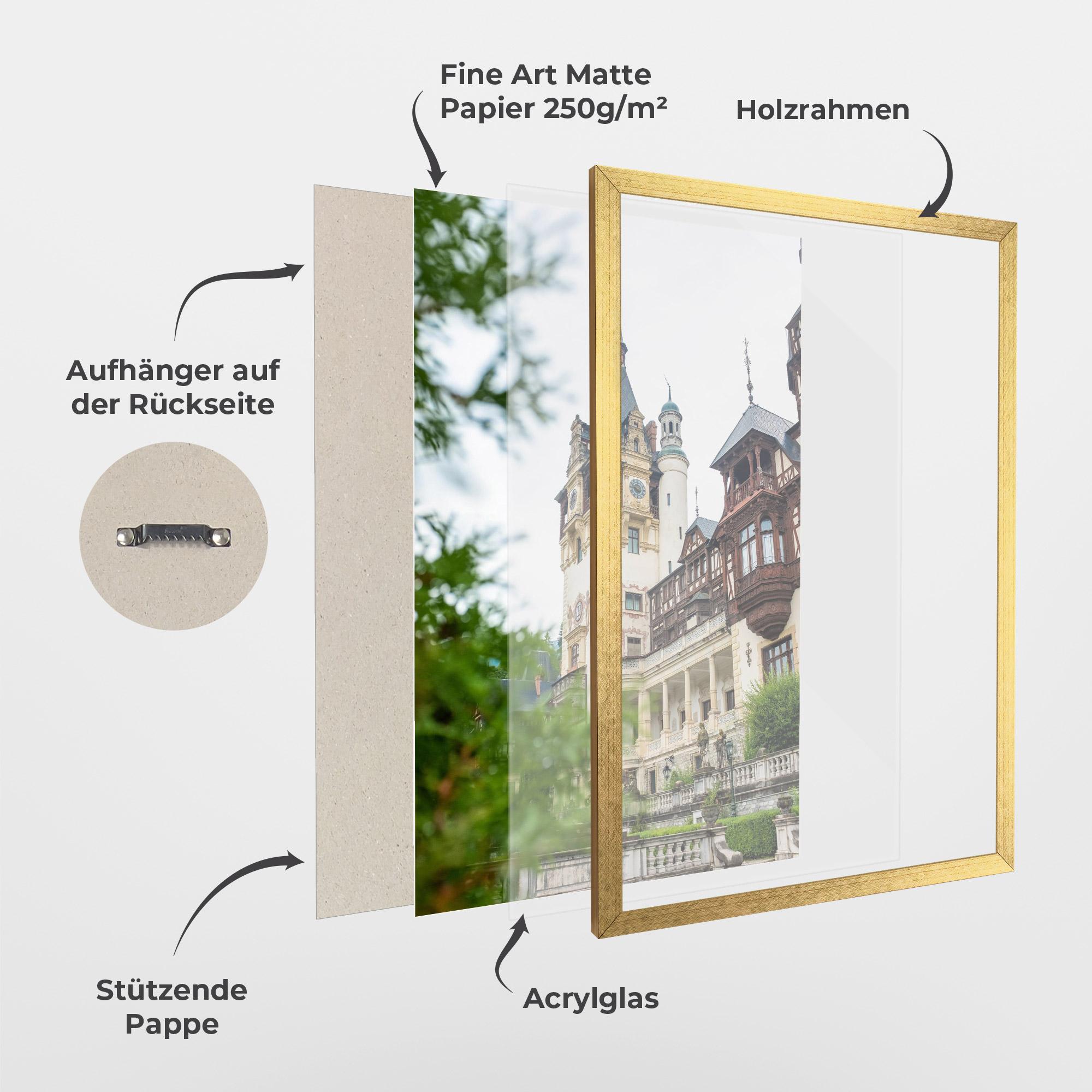 Gerahmte Poster Peles Castle Romania mockup 1