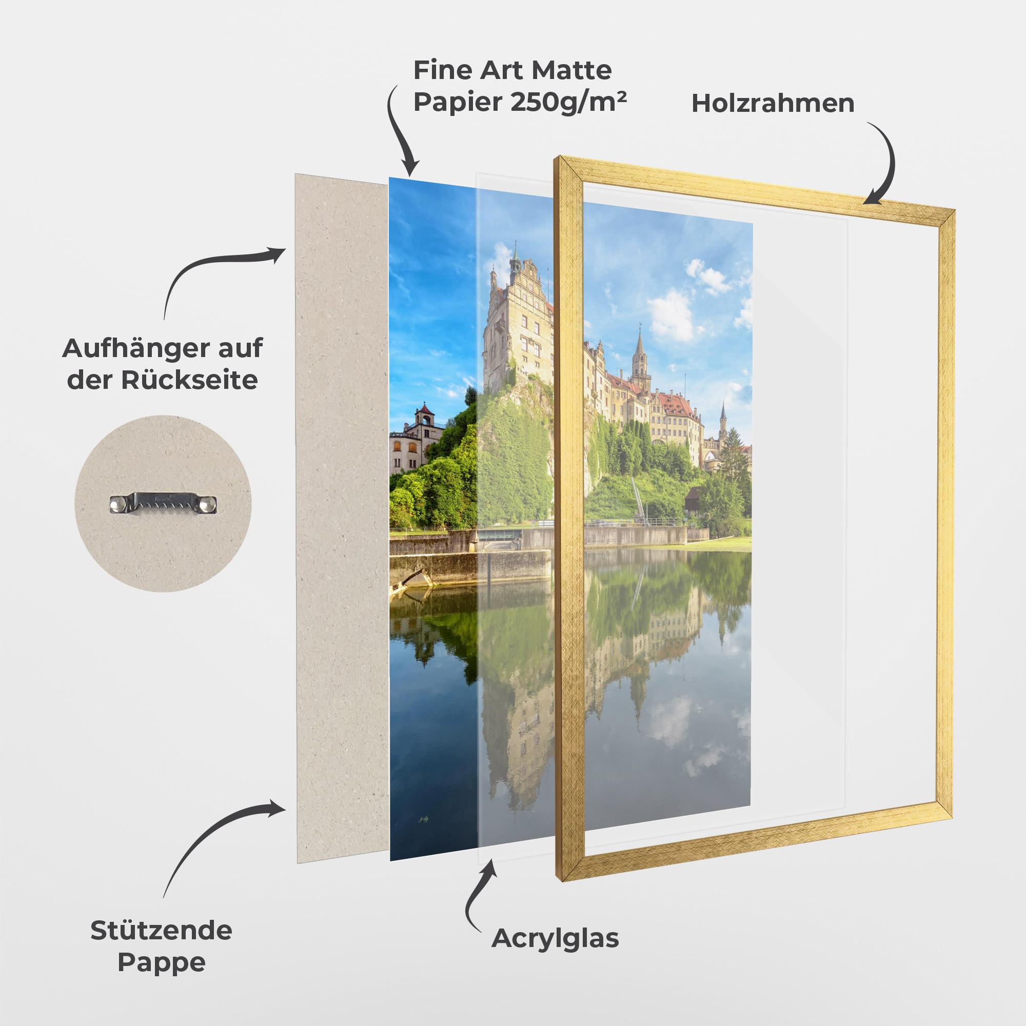 Gerahmte Poster Sigmaringen Castle Germany mockup 1