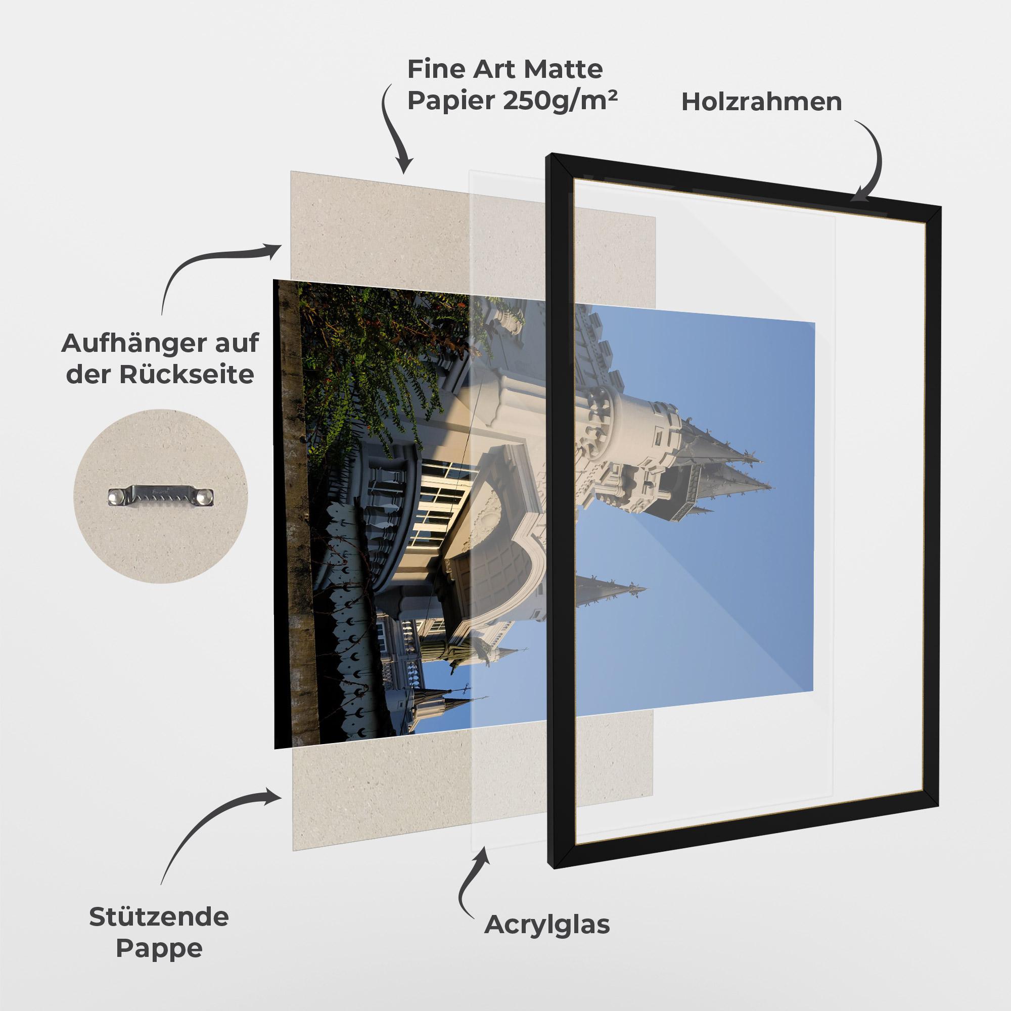 Gerahmte Poster Castle Blue mockup 1