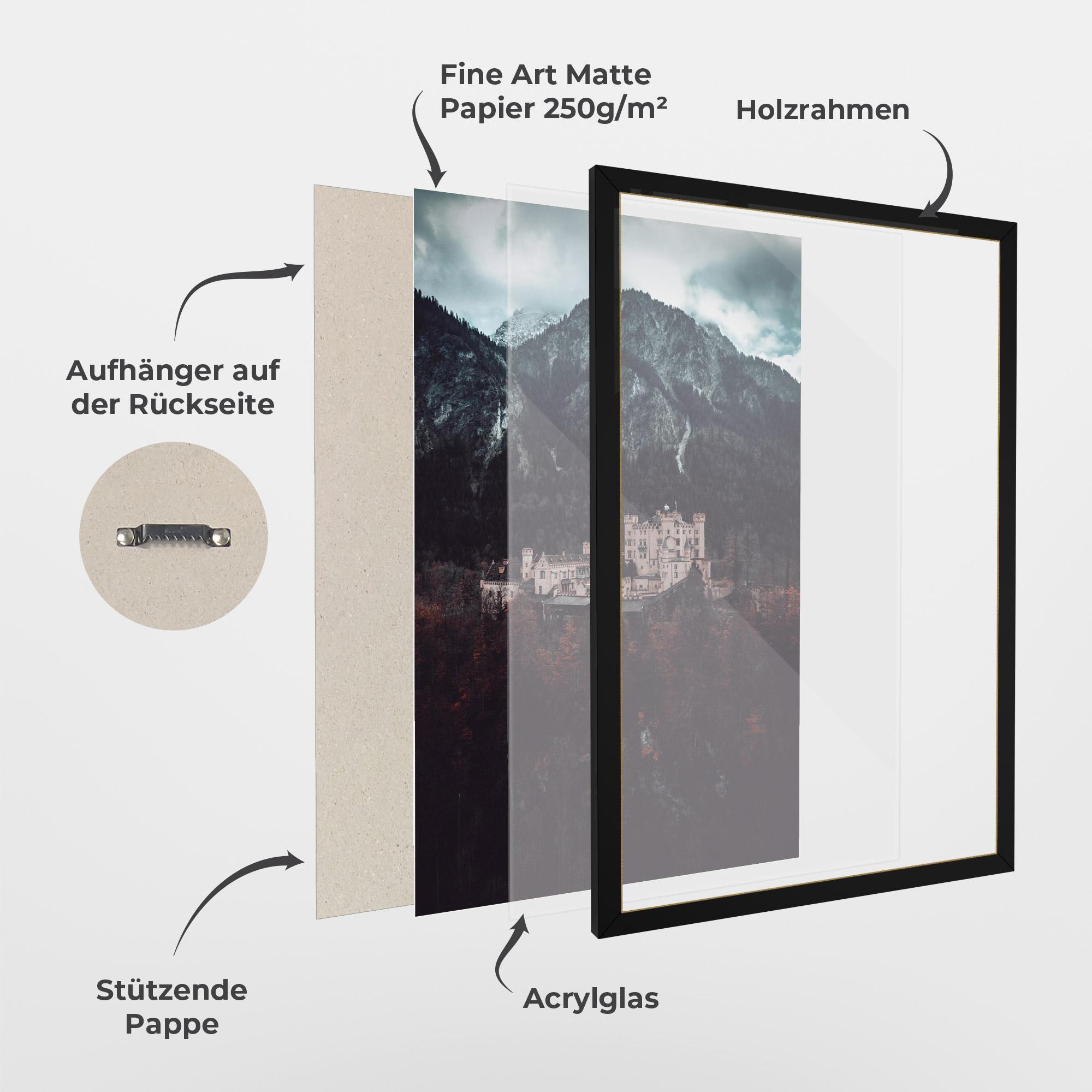 Gerahmte Poster Forest Castle mockup 1