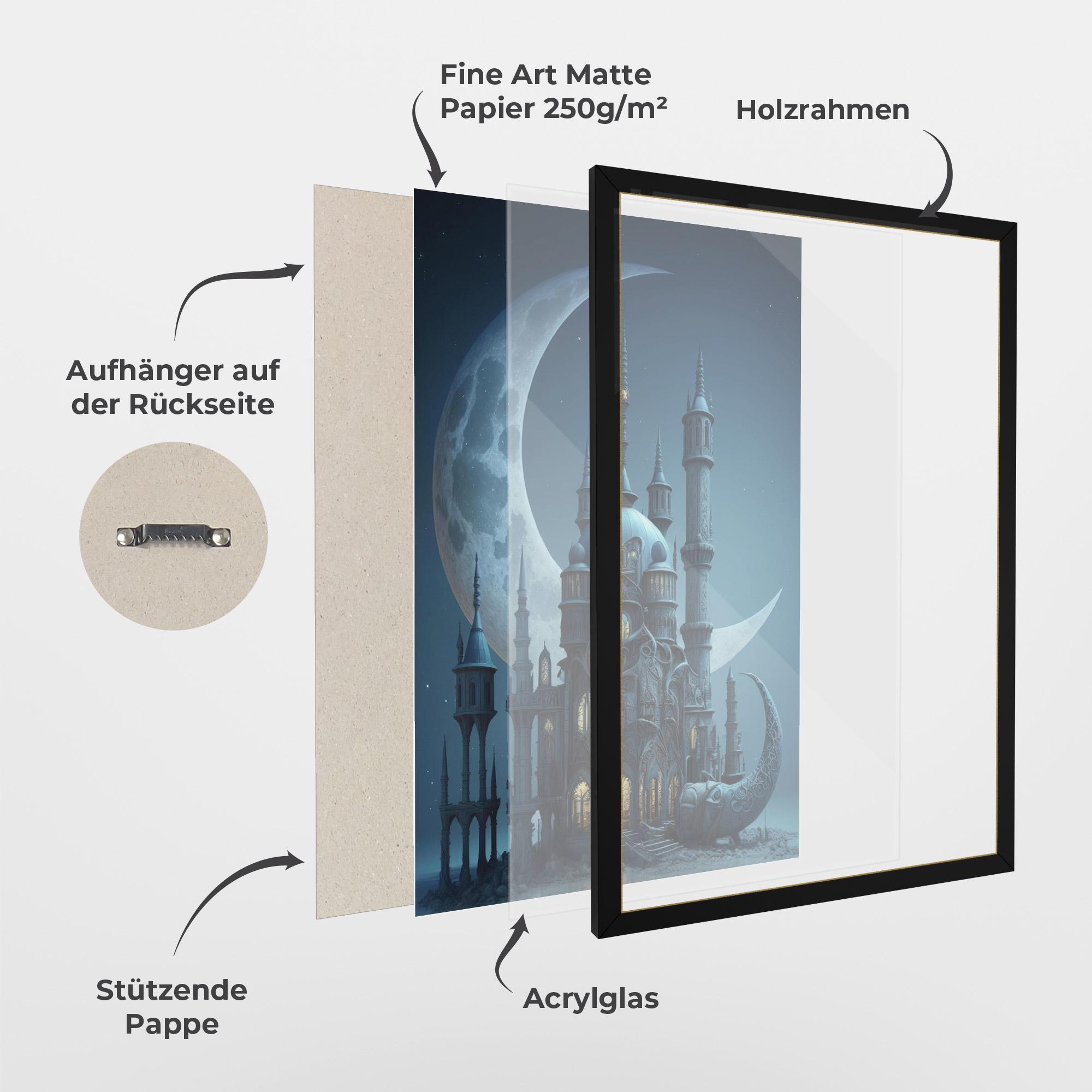 Gerahmte Poster Mosque Moon mockup 1