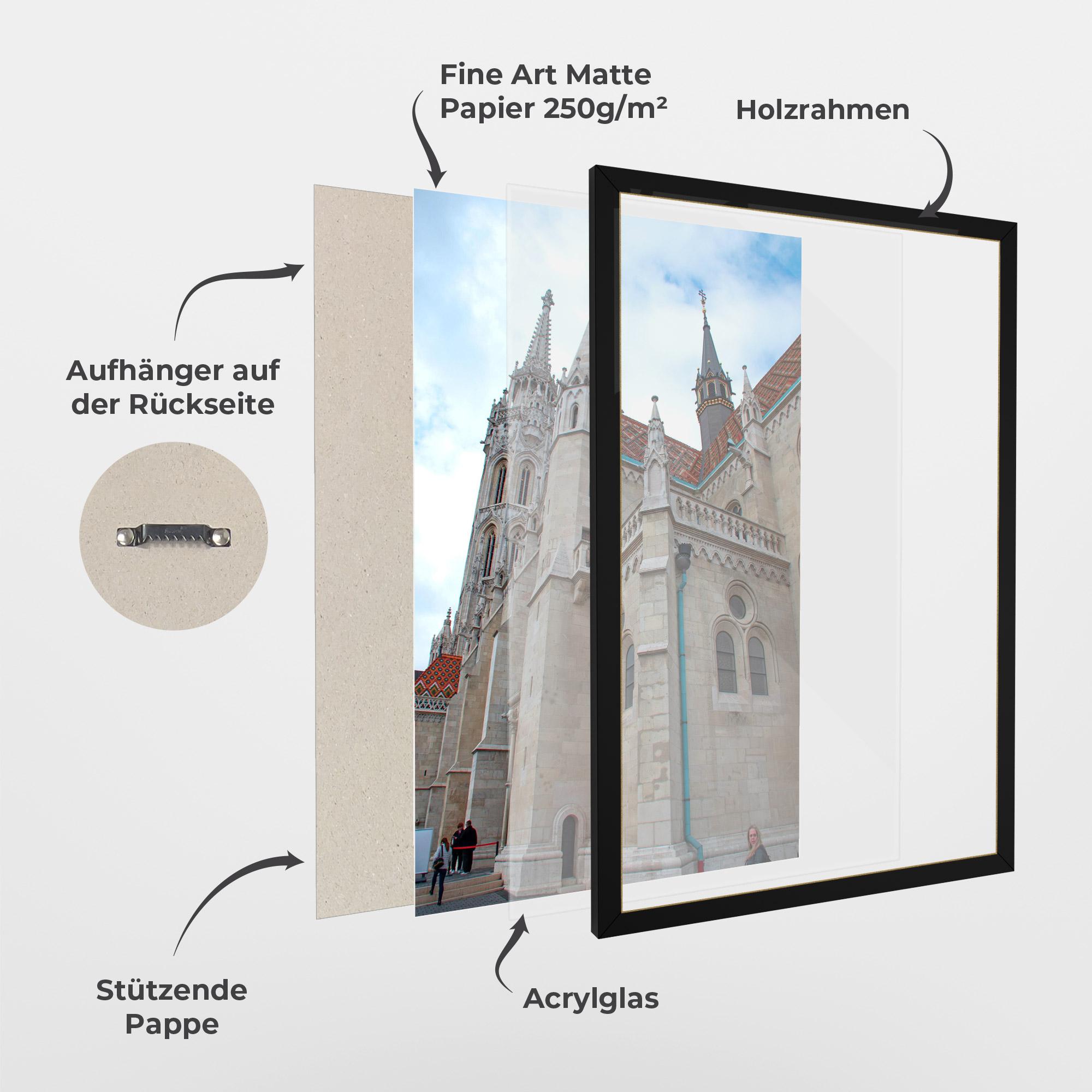 Gerahmte Poster Old Building mockup 1