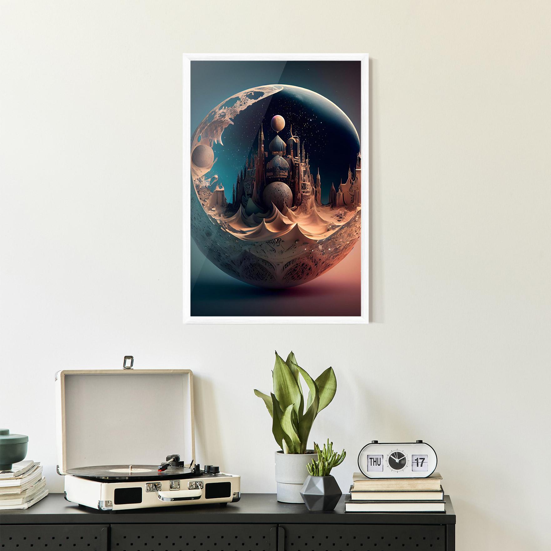 Gerahmte Poster Fantasy Planet Castle mockup 2