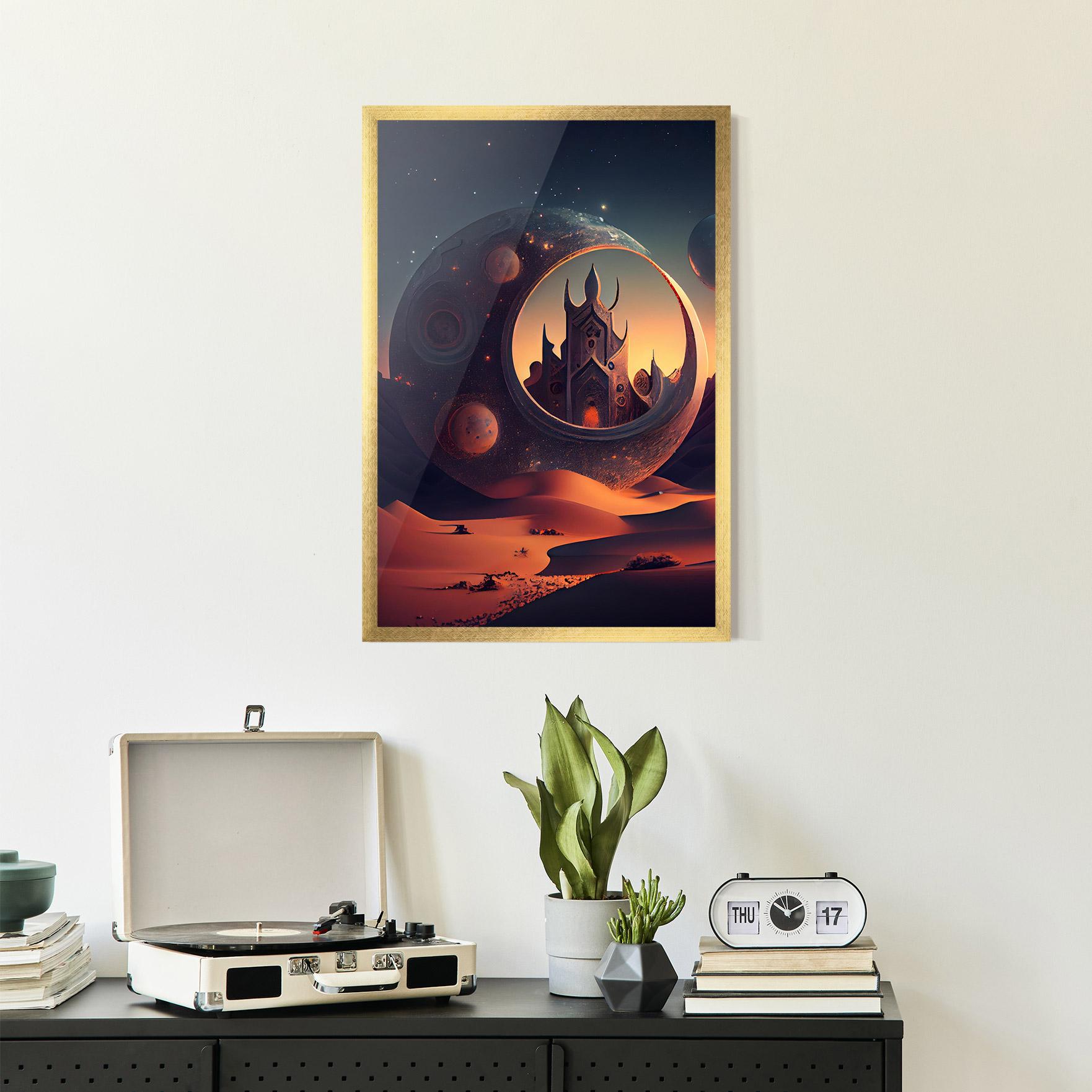 Gerahmte Poster Fantasy Desert Castle mockup 2