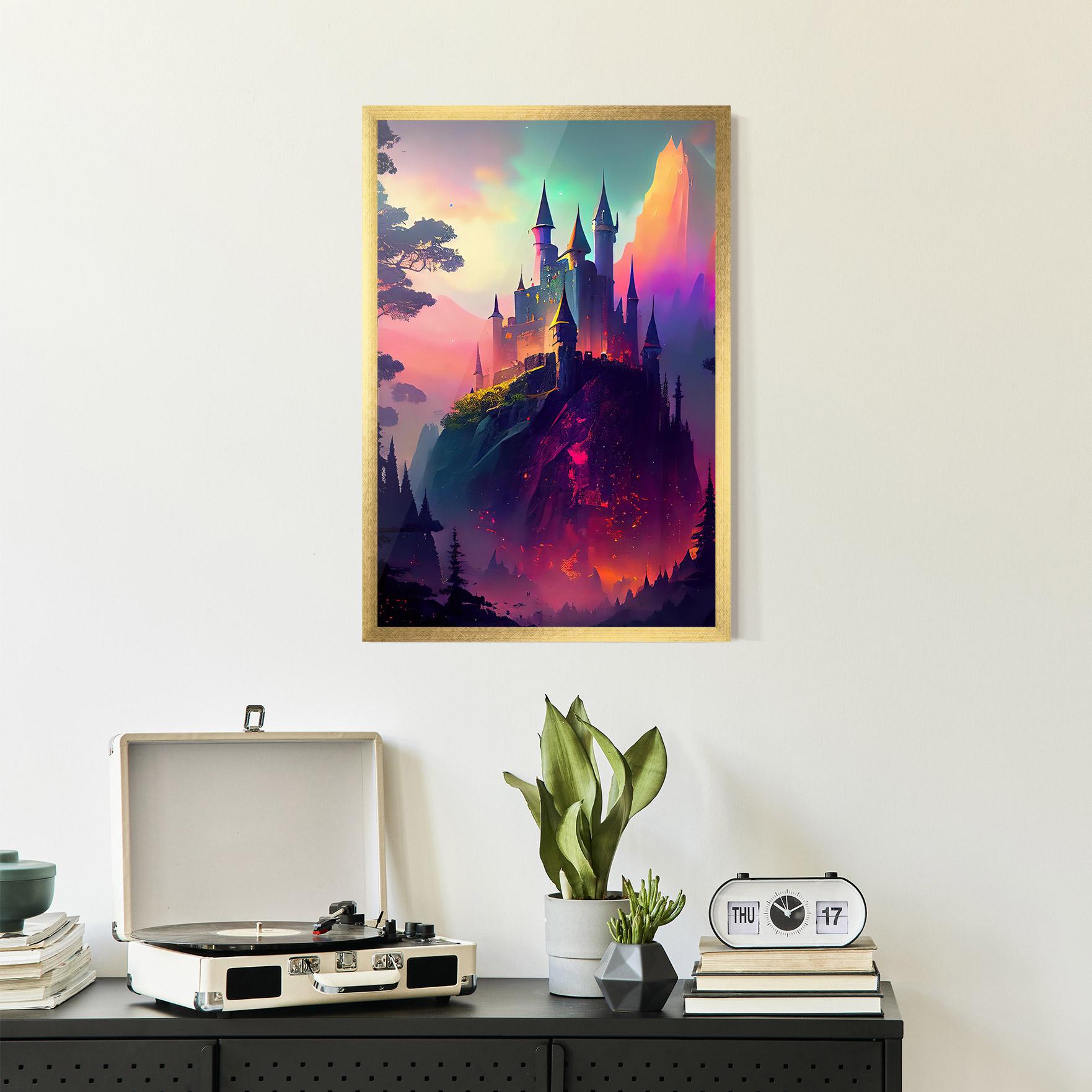 Gerahmte Poster Purple Orange Castle mockup 2